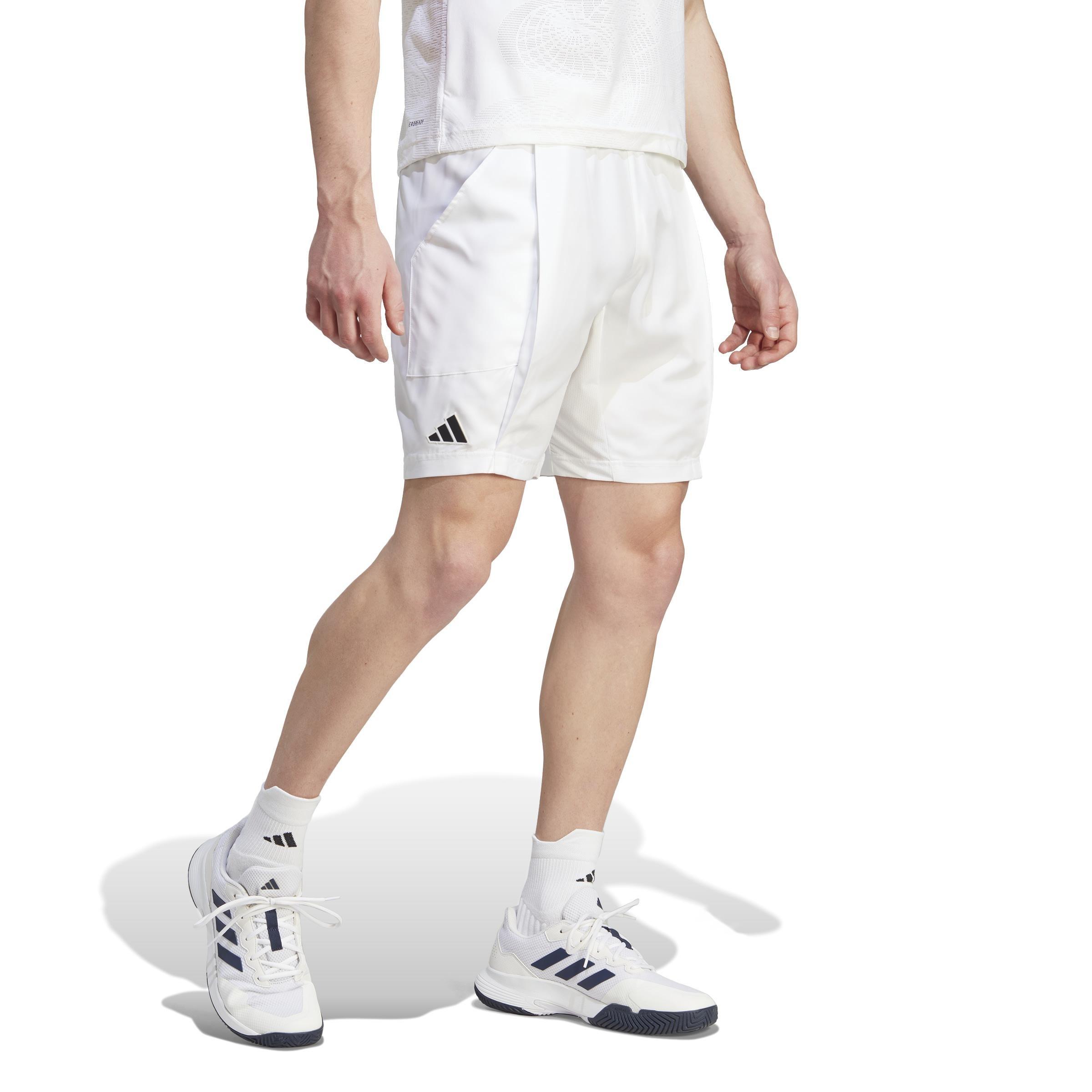 Aeroready Pro Tennis Shorts, White, A901_ONE, large image number 6