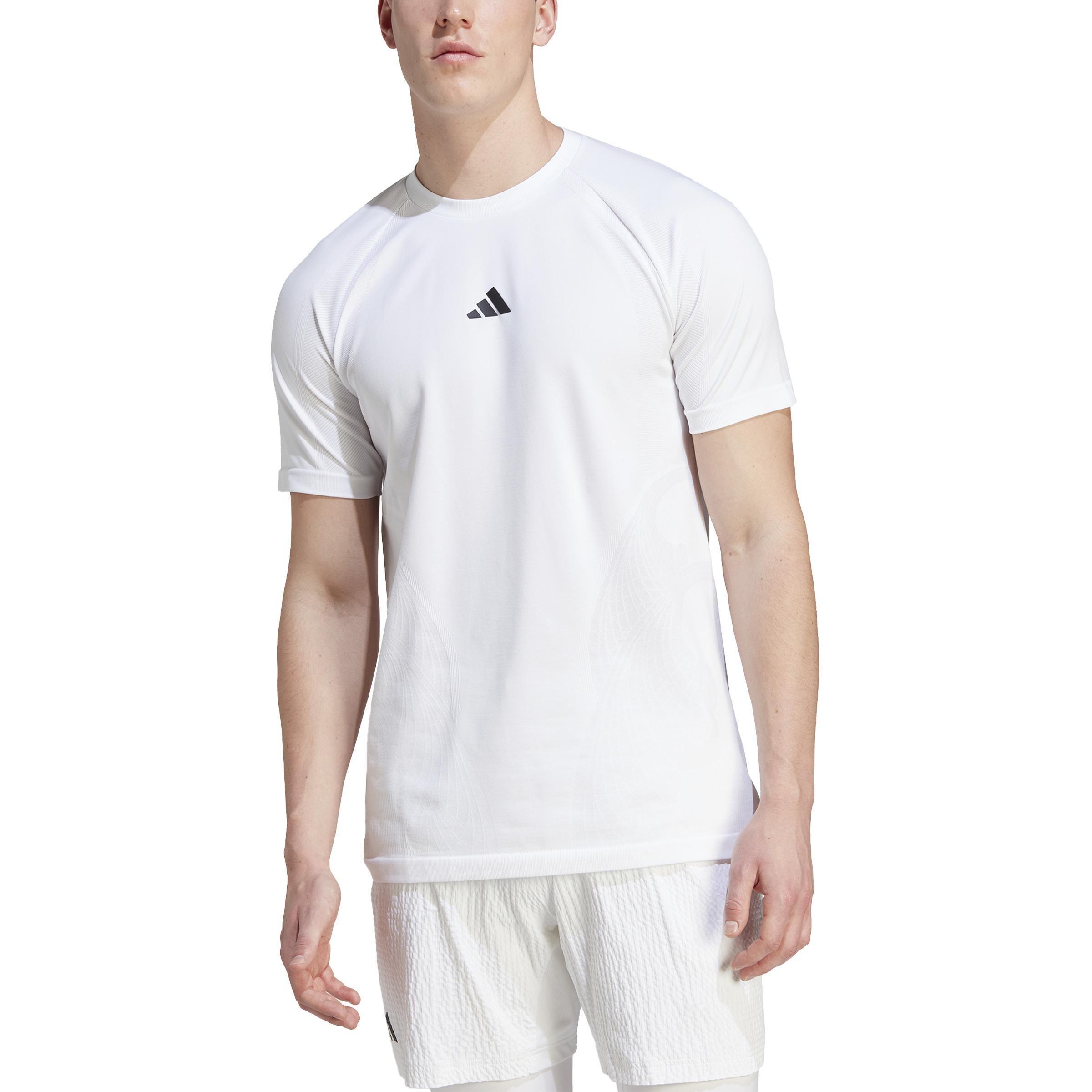 Aeroready Pro Seamless Tennis T-Shirt, White, A901_ONE, large image number 2