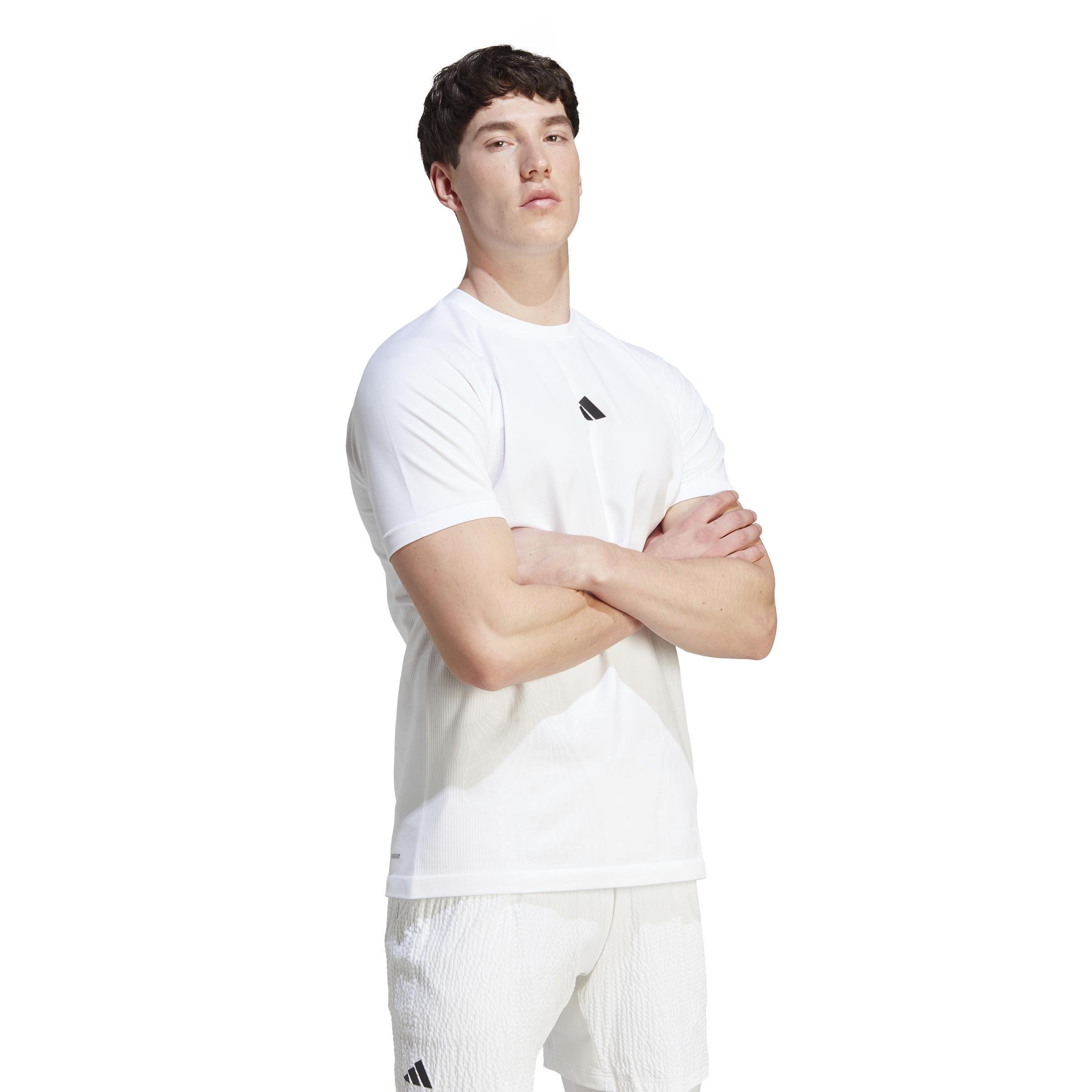 Aeroready Pro Seamless Tennis T-Shirt, White, A901_ONE, large image number 12