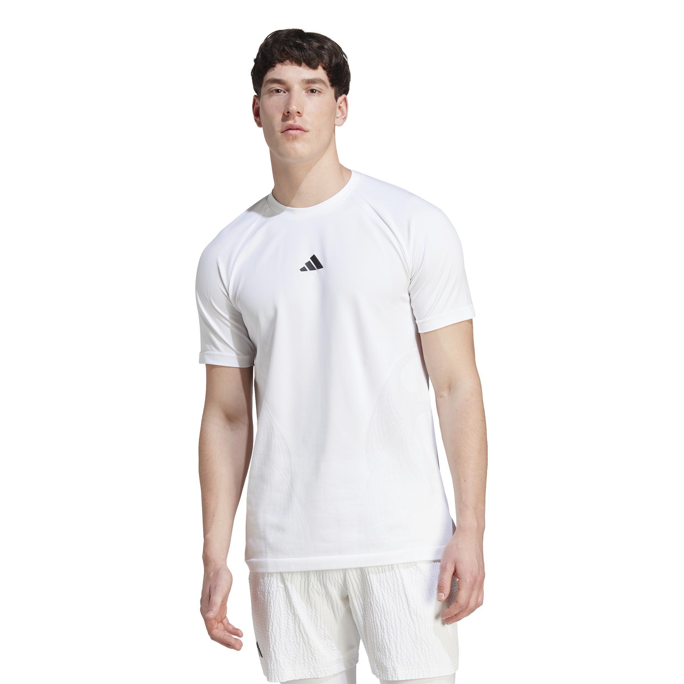 Aeroready Pro Seamless Tennis T-Shirt, White, A901_ONE, large image number 13