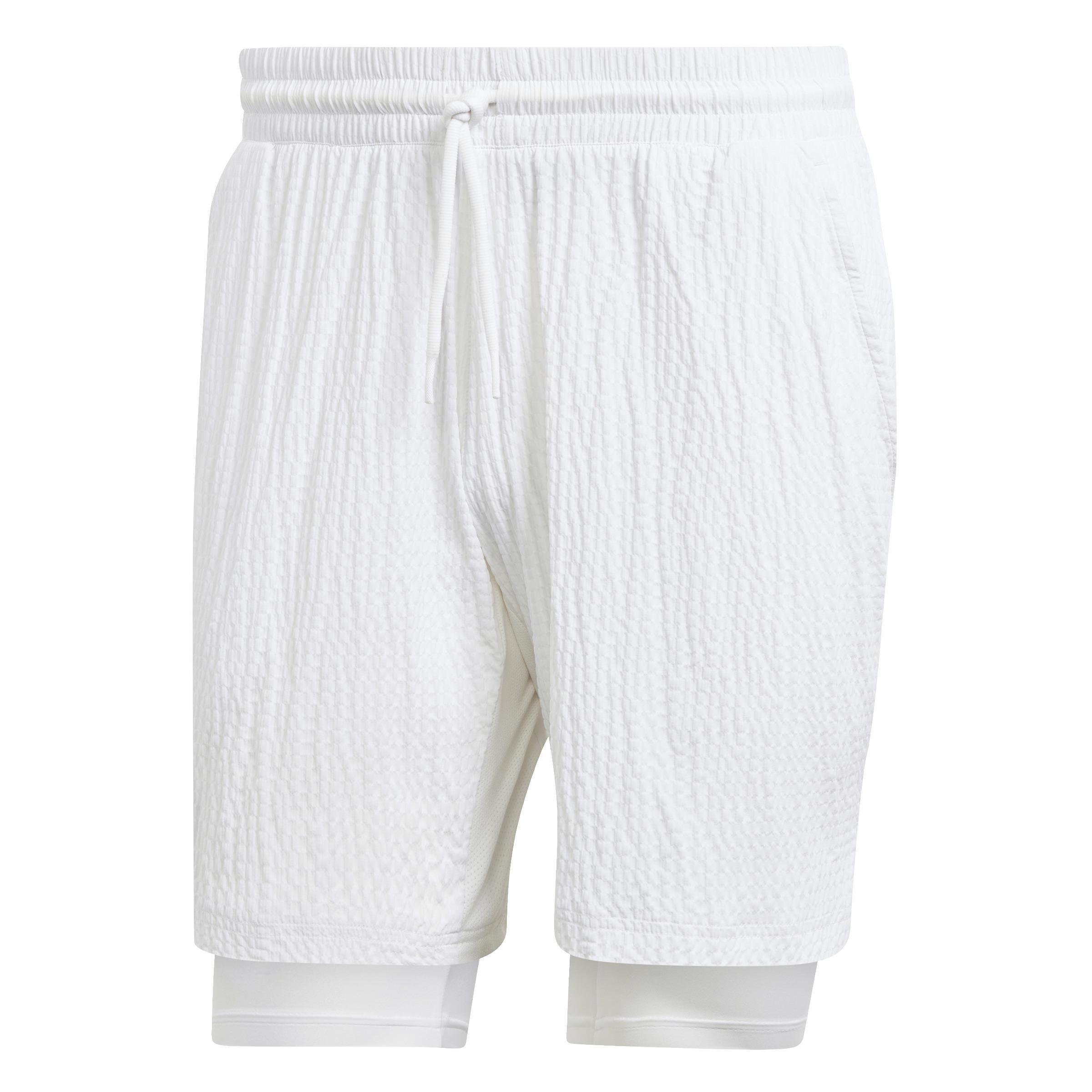 Aeroready Pro Two-In-One Seersucker Tennis Shorts, White, A901_ONE, large image number 0