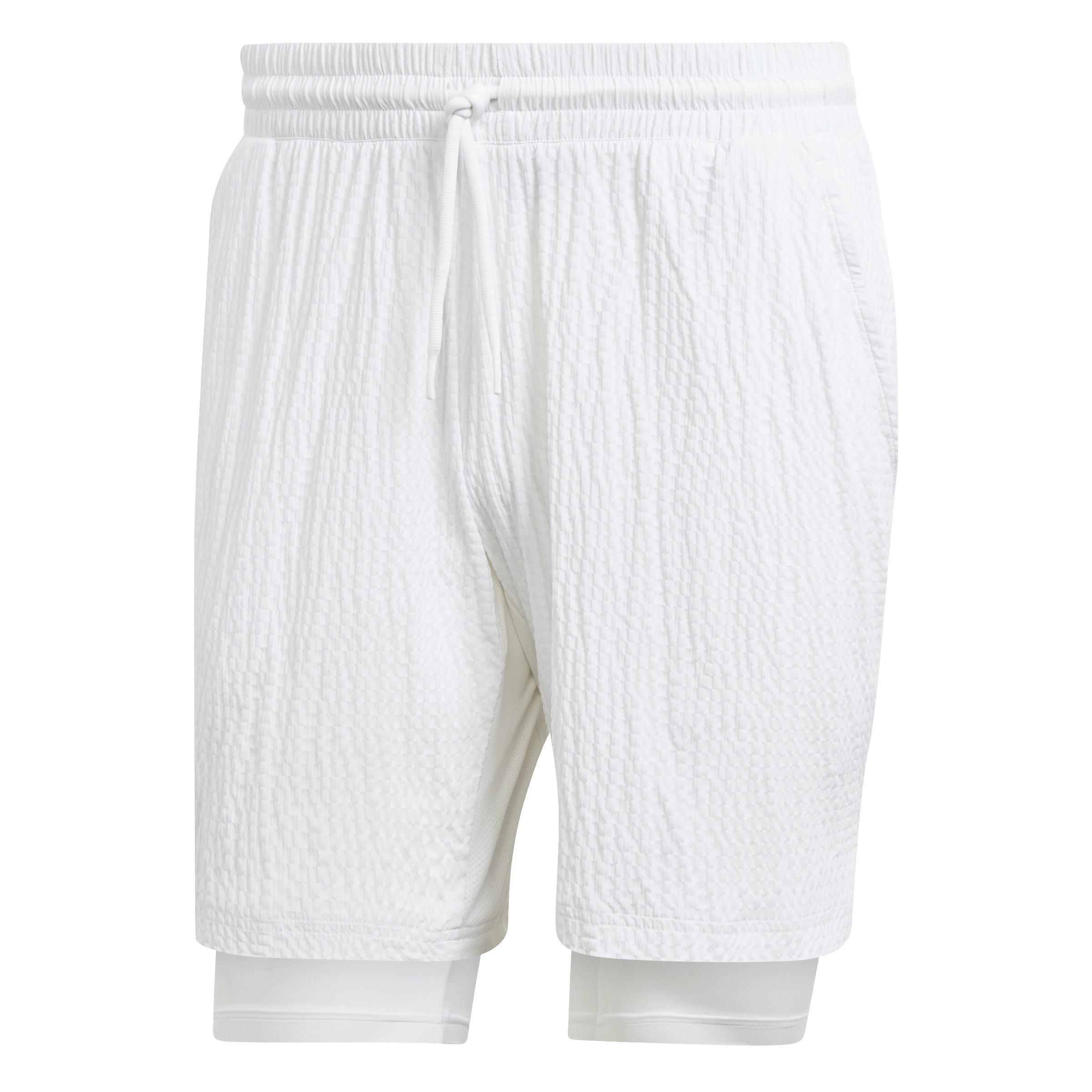 Aeroready Pro Two-In-One Seersucker Tennis Shorts, White, A901_ONE, large image number 1