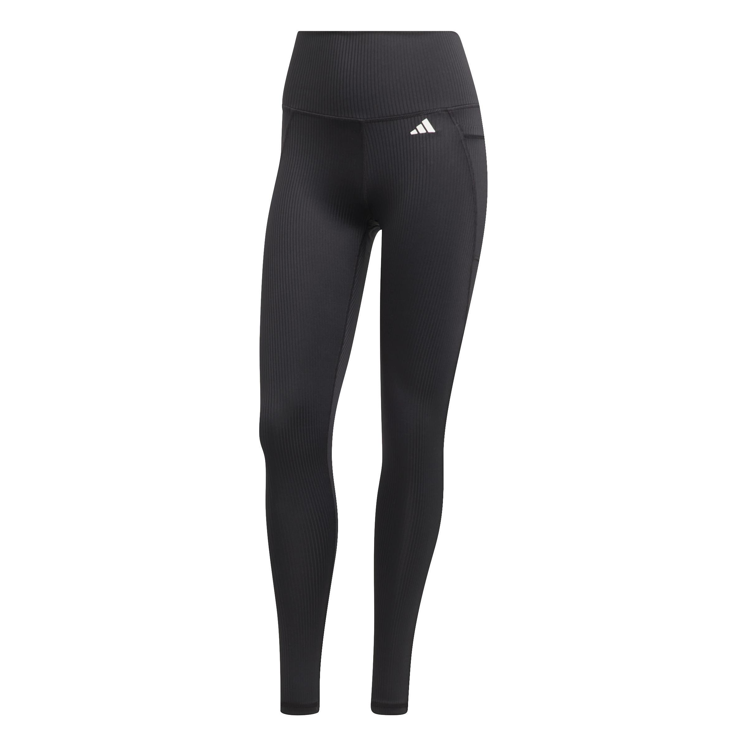 Optime Ribbed 7/8 Leggings, Black, A901_ONE, large image number 0