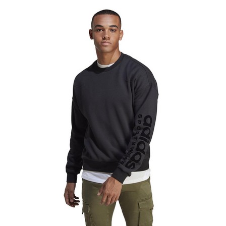 Men Lounge Fleece Sweatshirt, Black, A901_ONE, large image number 0