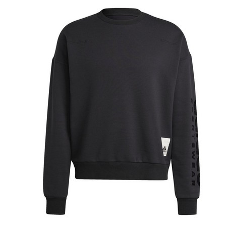 Men Lounge Fleece Sweatshirt, Black, A901_ONE, large image number 2