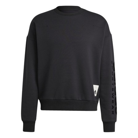 Men Lounge Fleece Sweatshirt, Black, A901_ONE, large image number 4