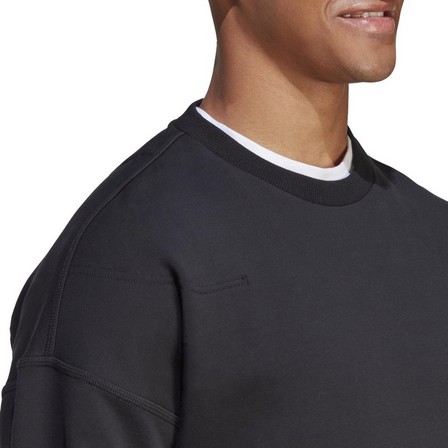 Men Lounge Fleece Sweatshirt, Black, A901_ONE, large image number 7