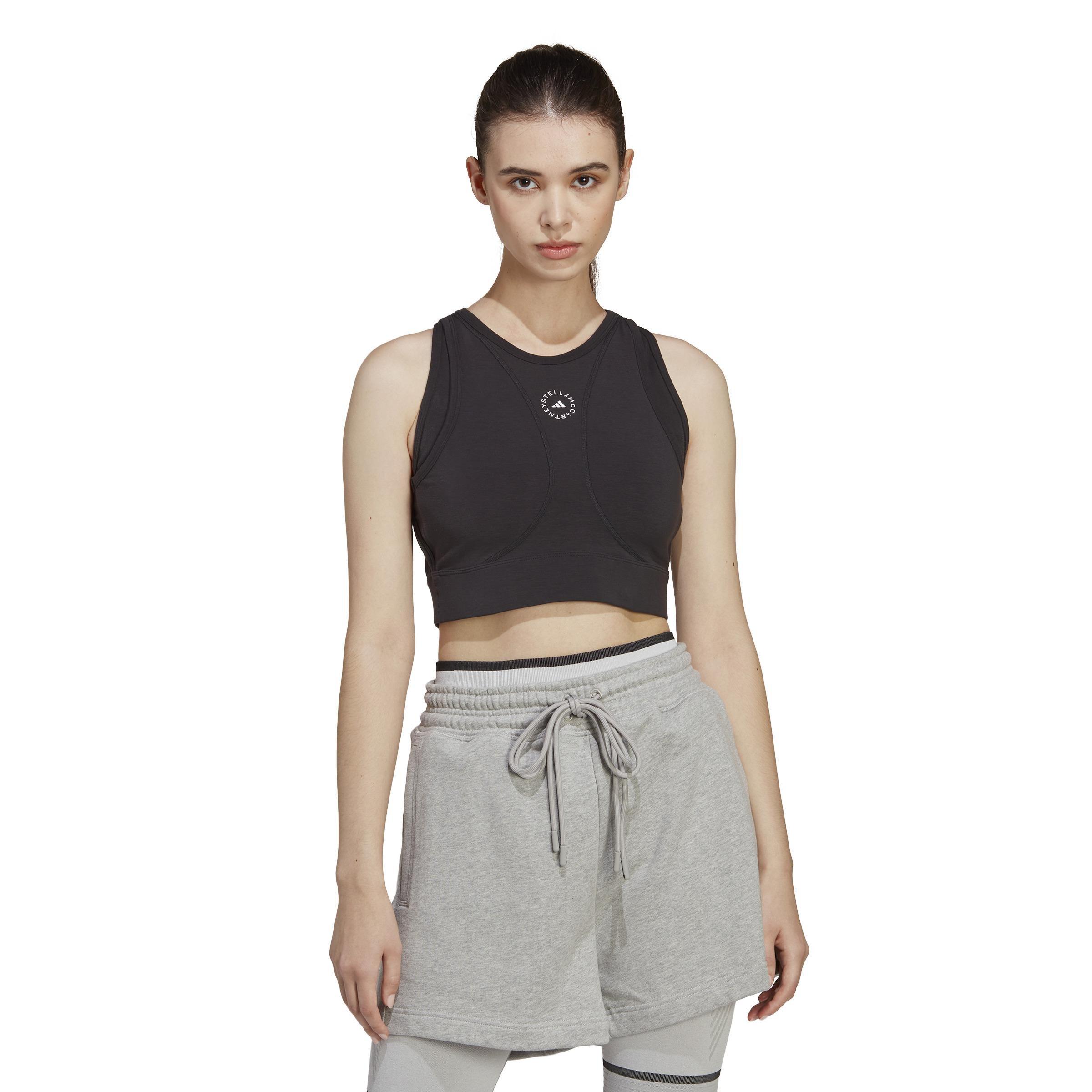 By Stella Mccartney Truestrength Yoga Crop Top, Black, A901_ONE, large image number 4