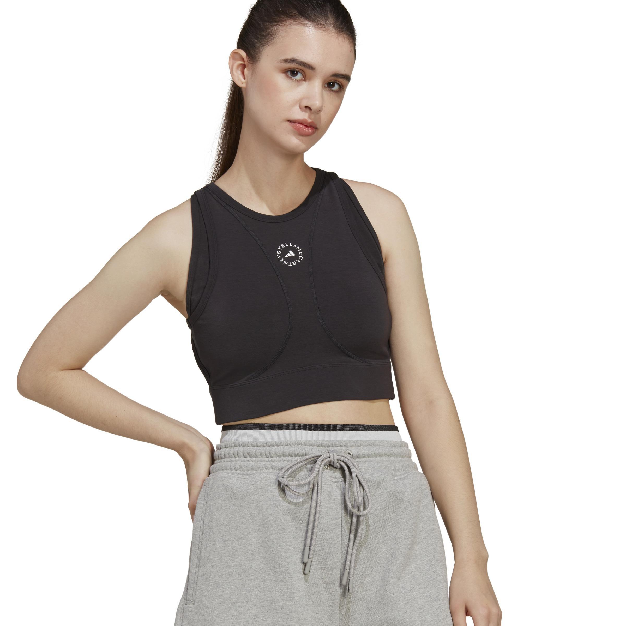 By Stella Mccartney Truestrength Yoga Crop Top, Black, A901_ONE, large image number 10
