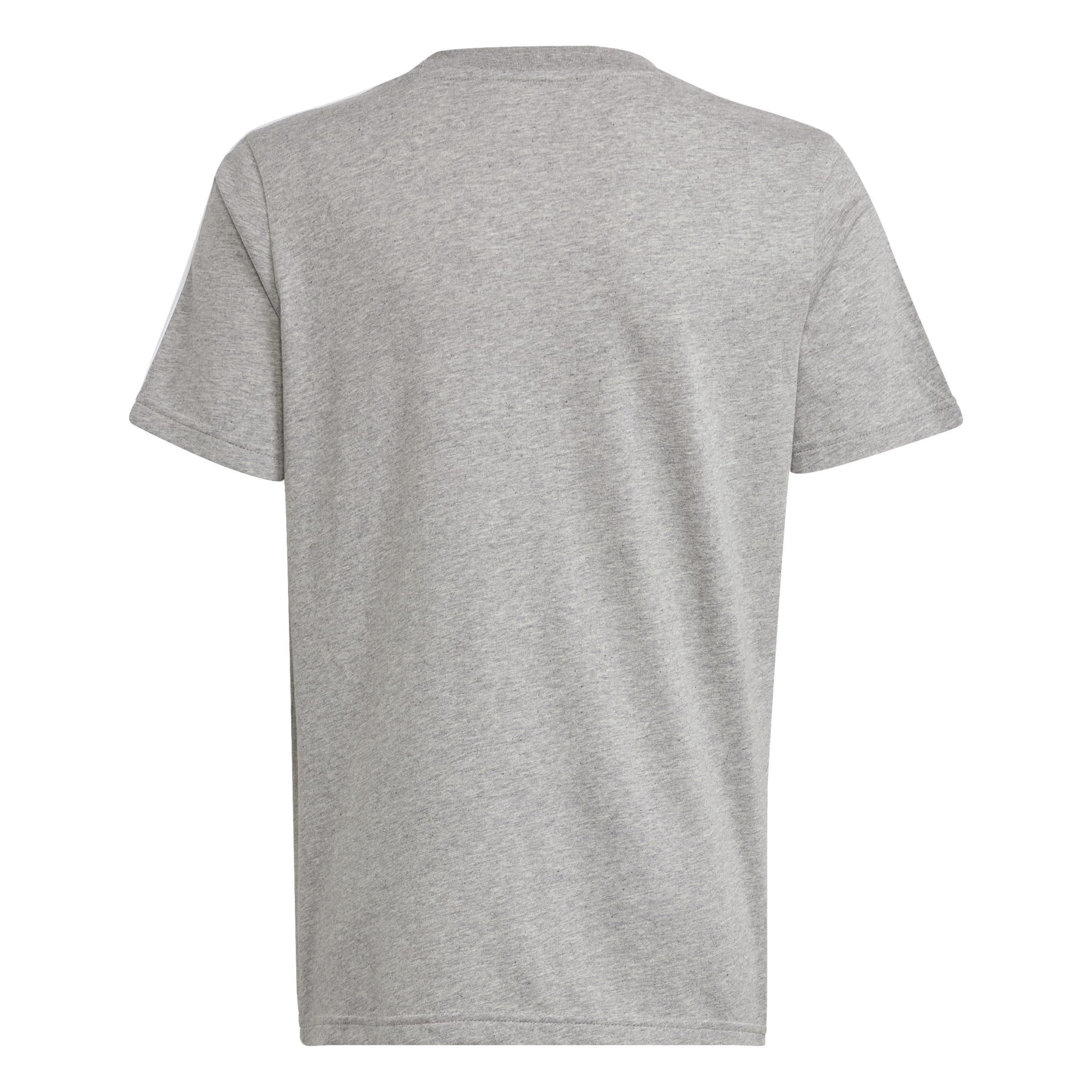 Kids Unisex Essentials 3-Stripes Cotton T-Shirt, Grey, , large image number 2
