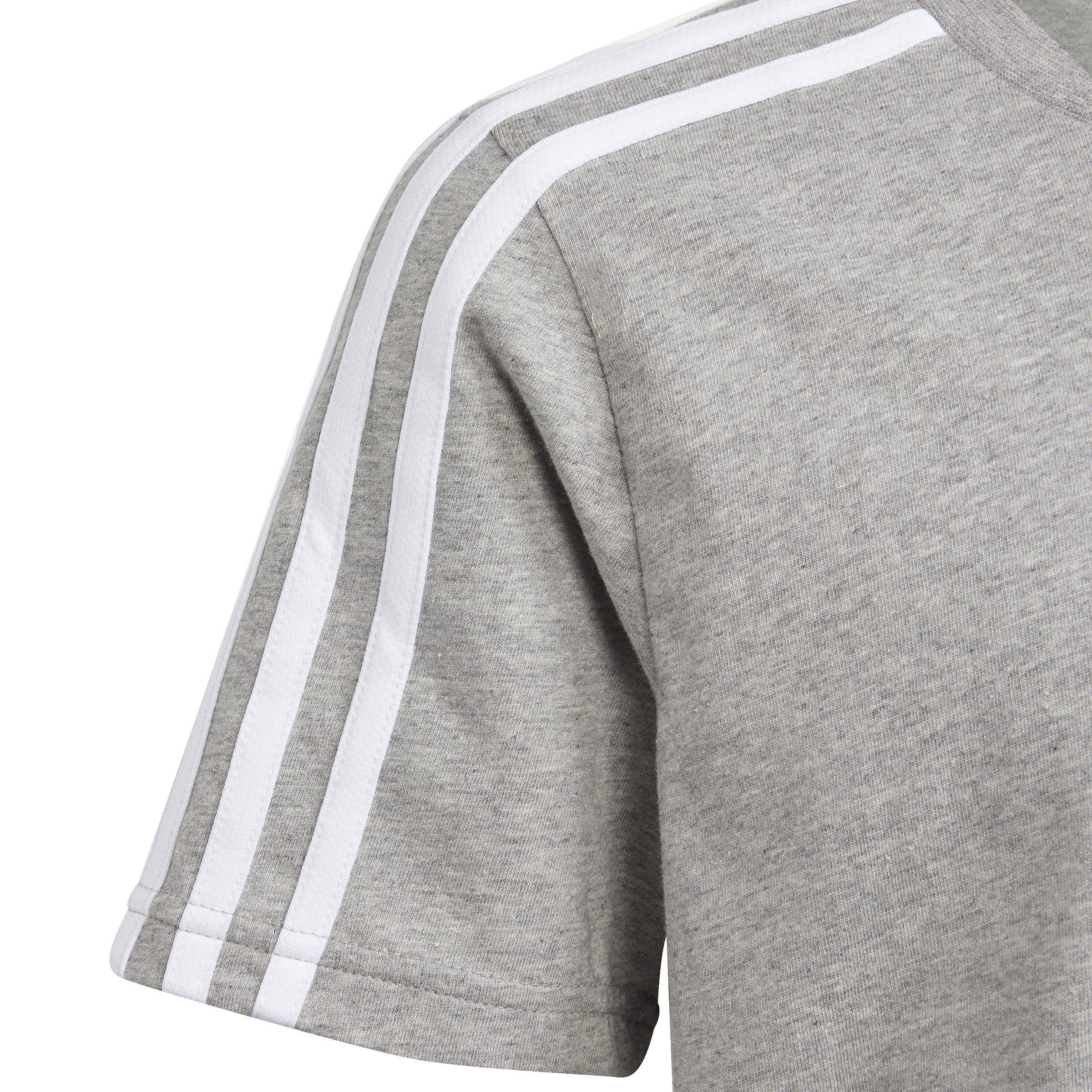 Kids Unisex Essentials 3-Stripes Cotton T-Shirt, Grey, , large image number 4