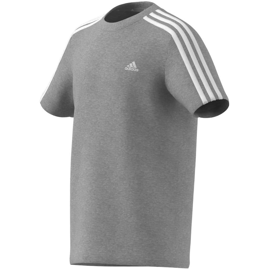 Kids Unisex Essentials 3-Stripes Cotton T-Shirt, Grey, , large image number 7