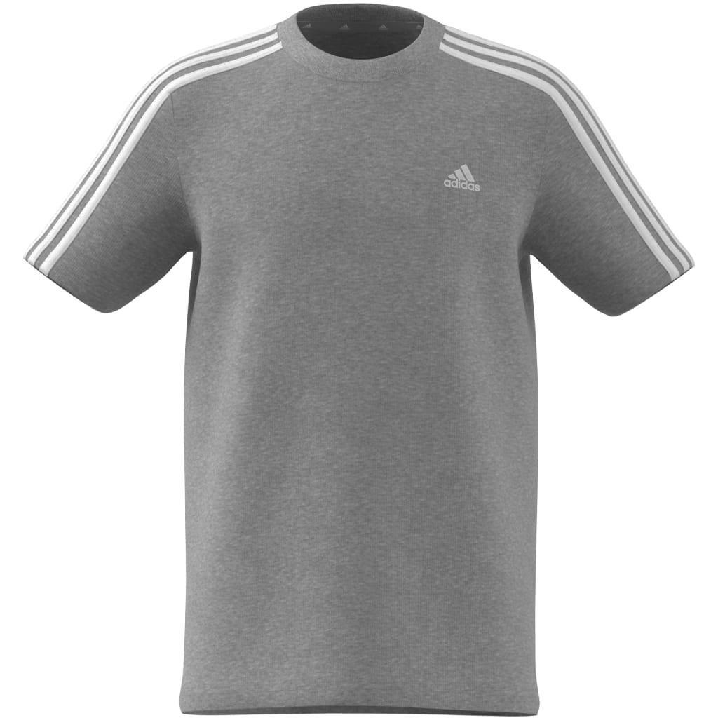 Kids Unisex Essentials 3-Stripes Cotton T-Shirt, Grey, , large image number 8