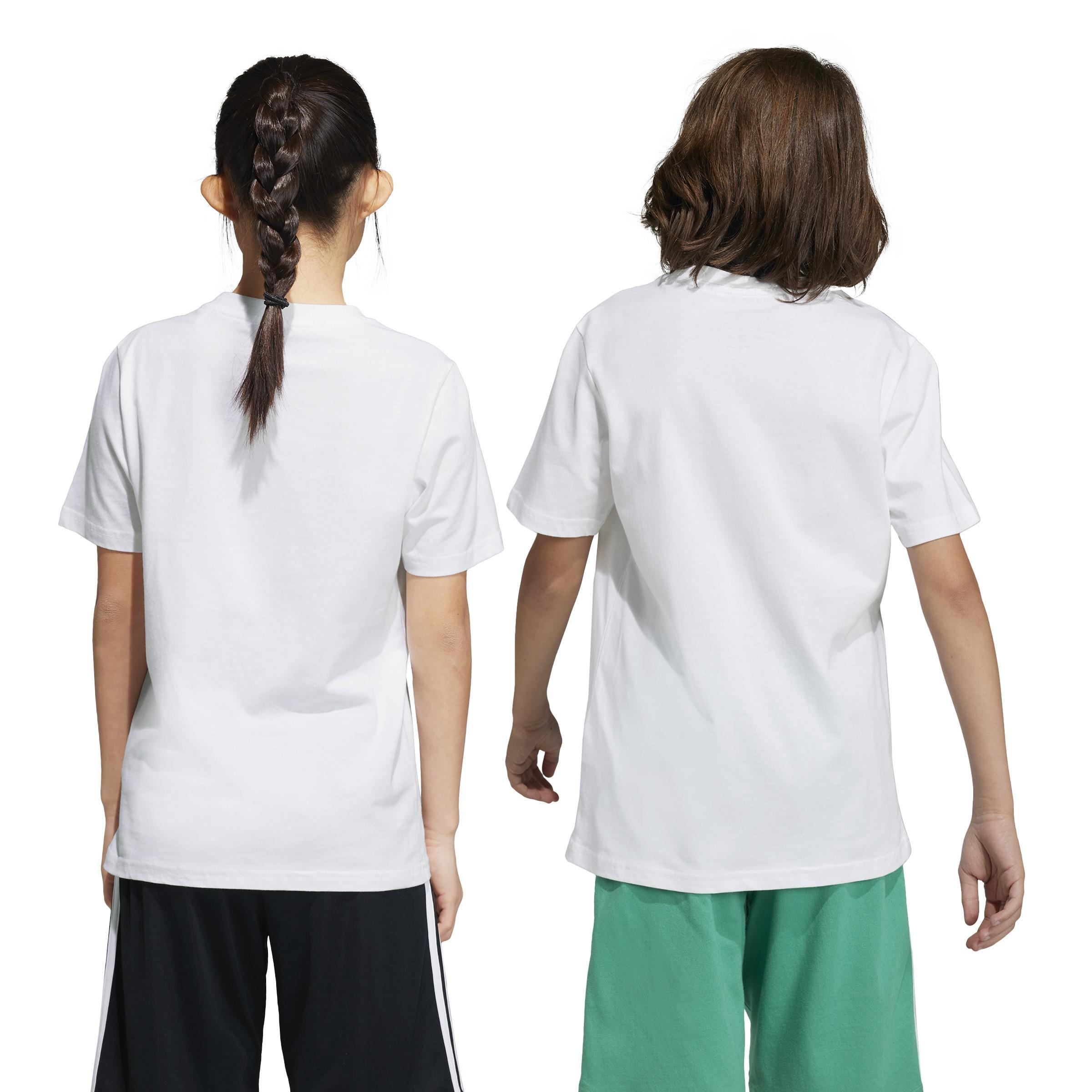 Kids Unisex Essentials Big Logo Cotton T-Shirt, White, A901_ONE, large image number 2