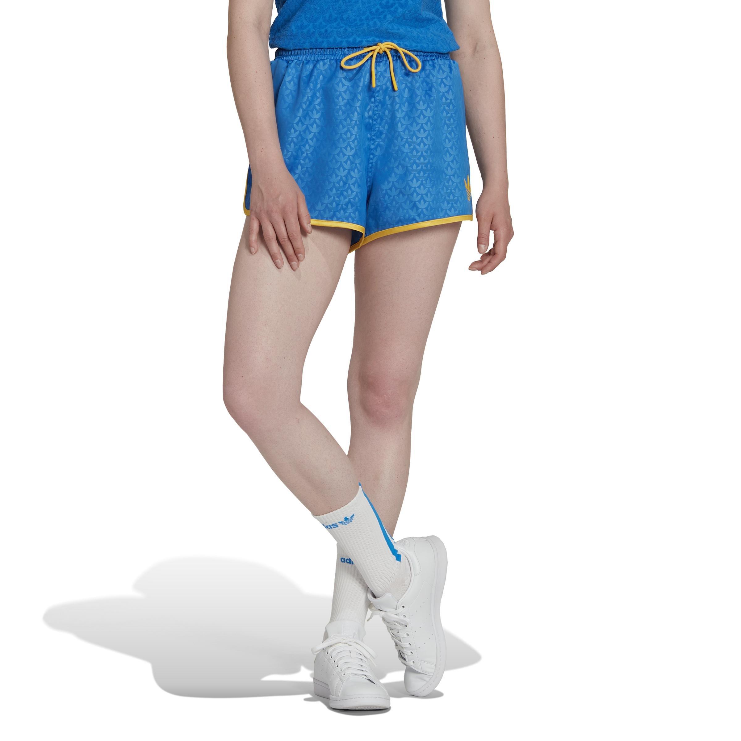 Adicolor 70S Monogram Shorts, Blue, A901_ONE, large image number 0