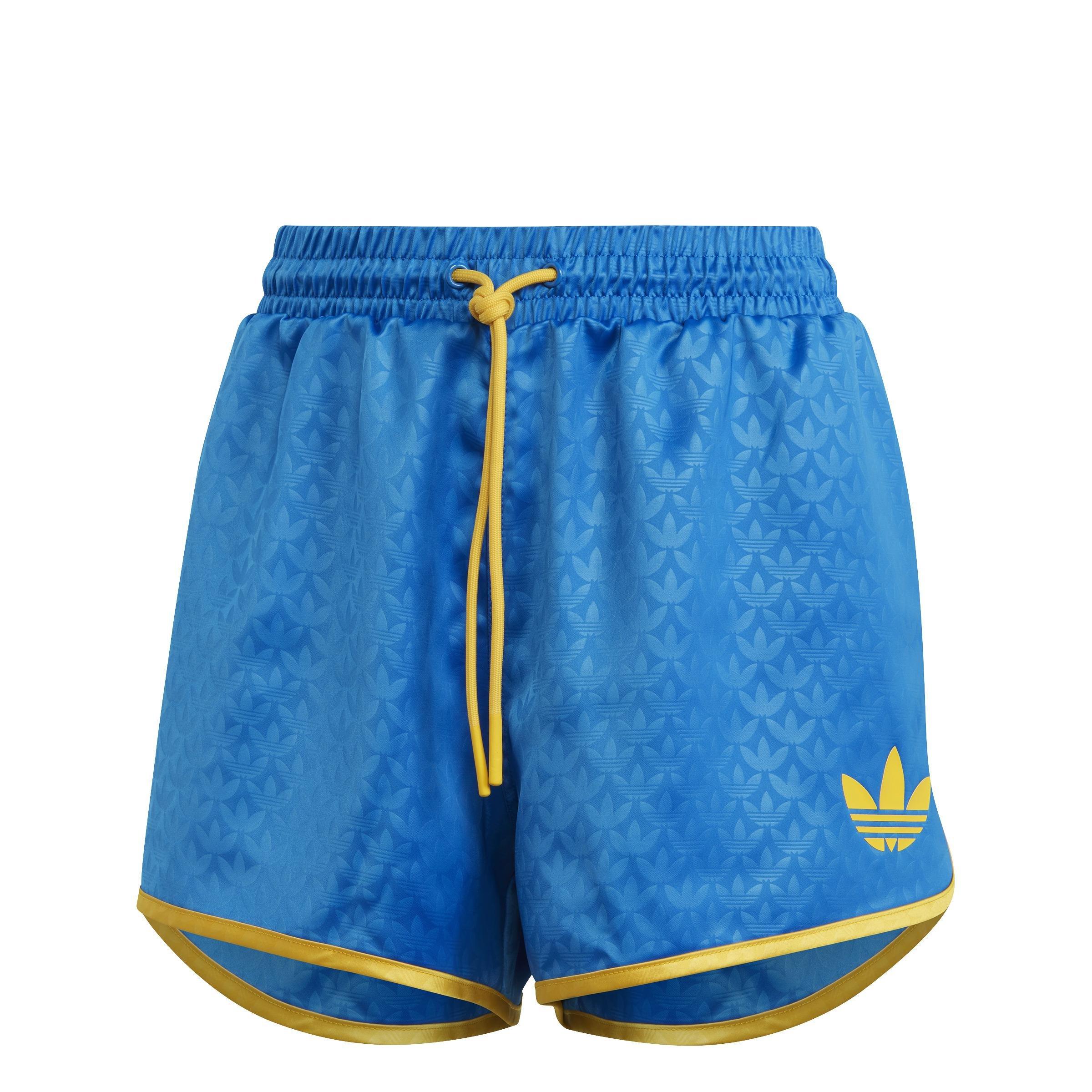 Adicolor 70S Monogram Shorts, Blue, A901_ONE, large image number 2
