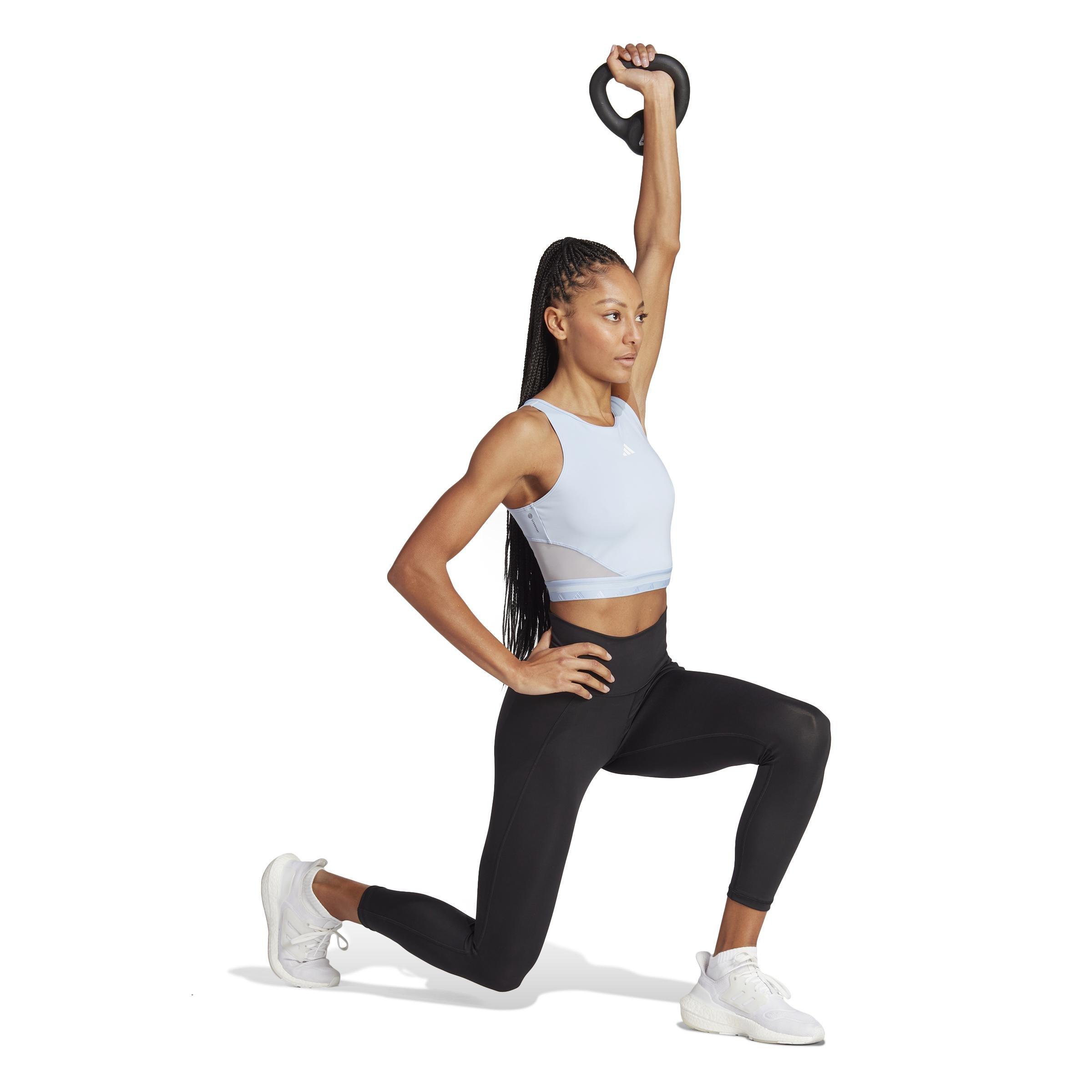 AEROREADY Hyperglam Crop Tank Top, Blue, A901_ONE, large image number 7