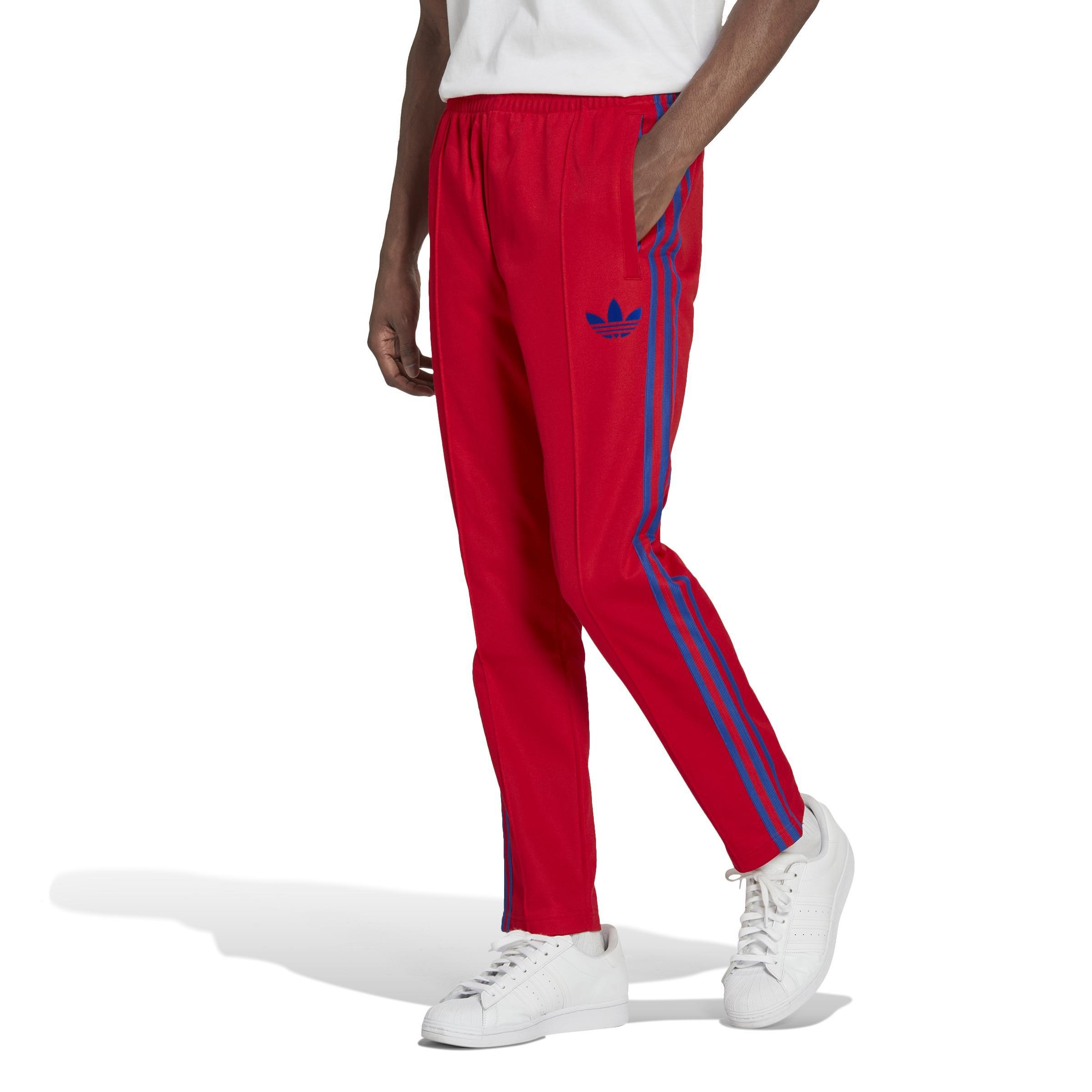 Red adidas tracksuit sales bottoms