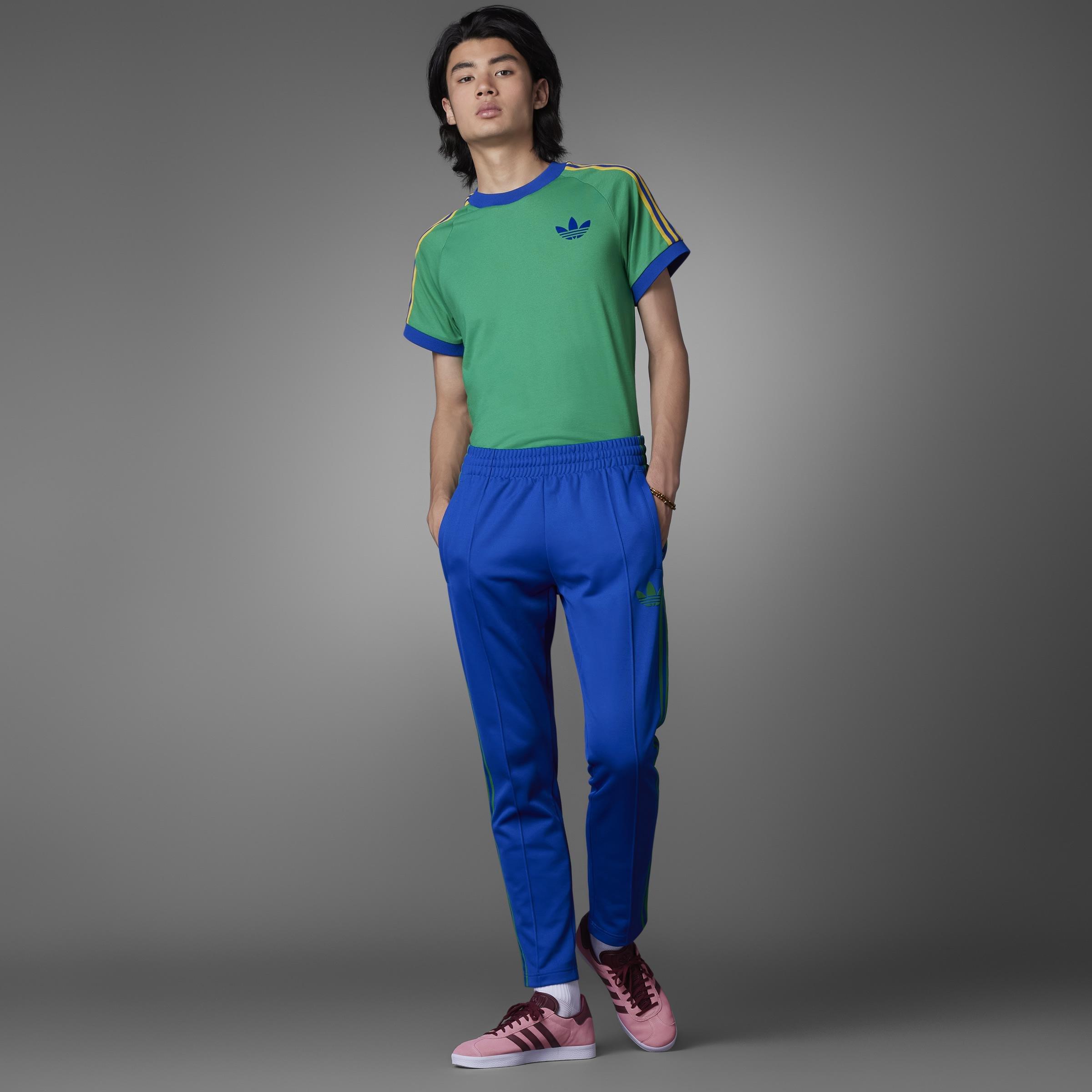 Adicolor 70S Striped Tracksuit Bottoms, Blue, A901_ONE, large image number 12