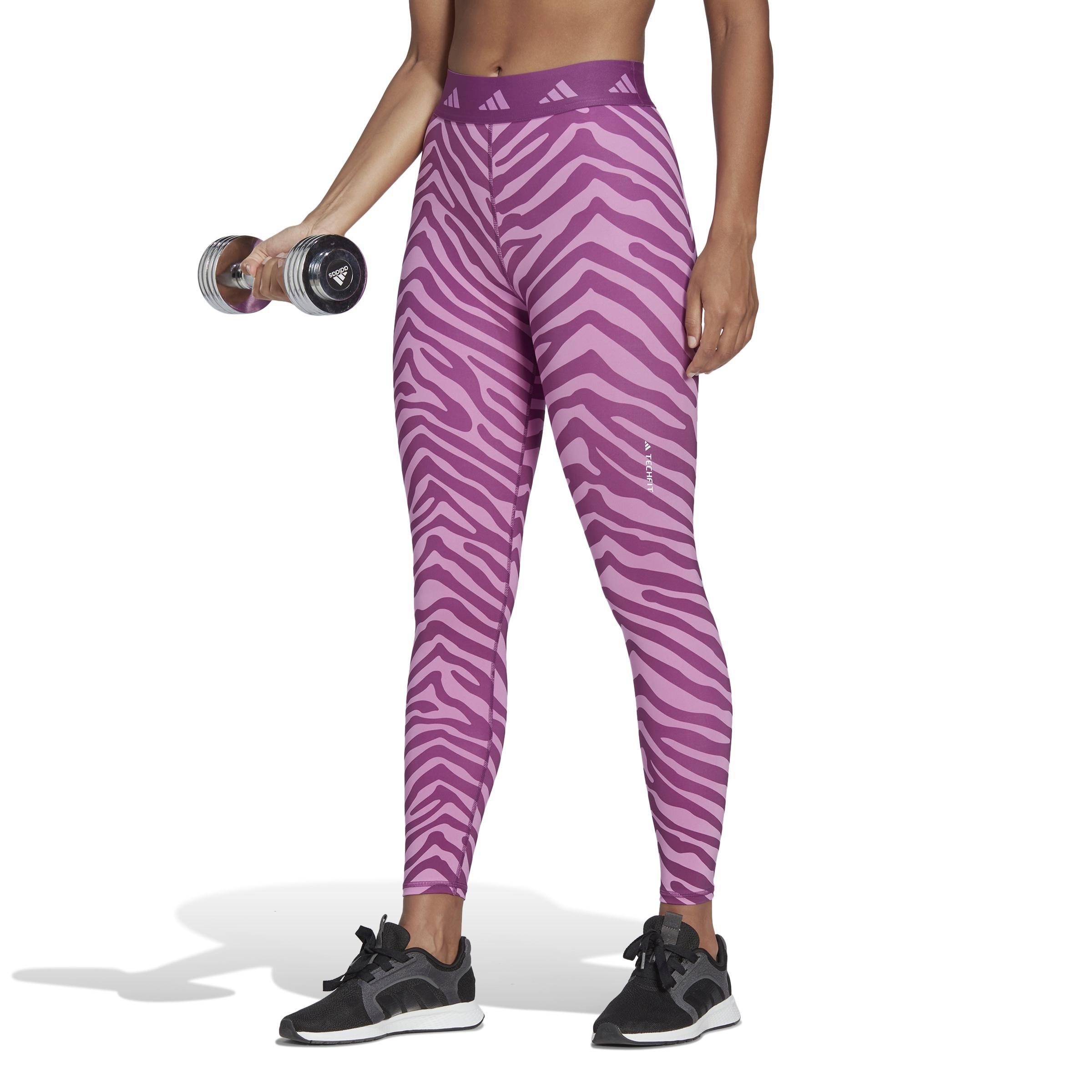 Hyperglam Techfit High-Waisted 7/8 Zebra Leggings, Multicolour, A901_ONE, large image number 1