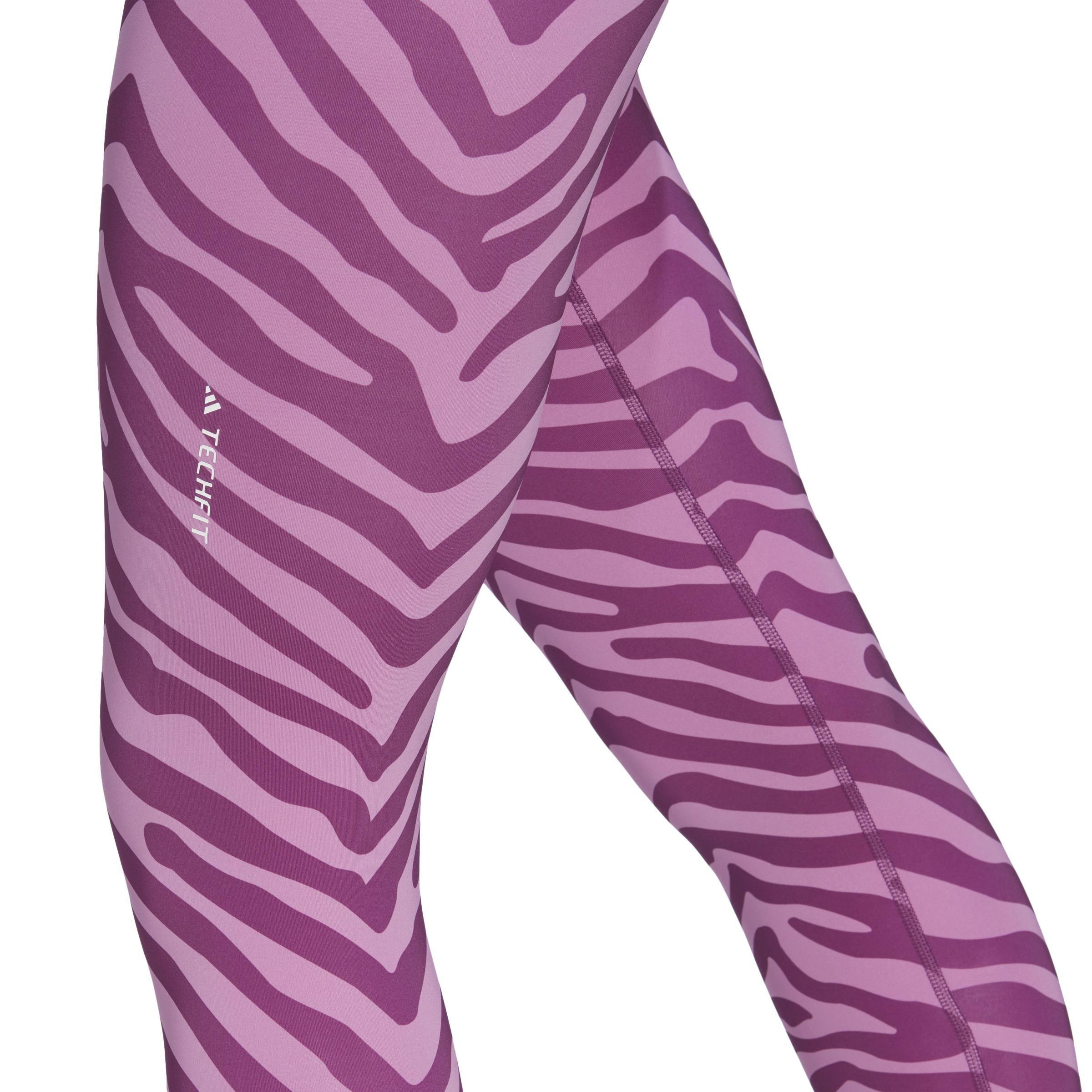 Hyperglam Techfit High-Waisted 7/8 Zebra Leggings, Multicolour, A901_ONE, large image number 5