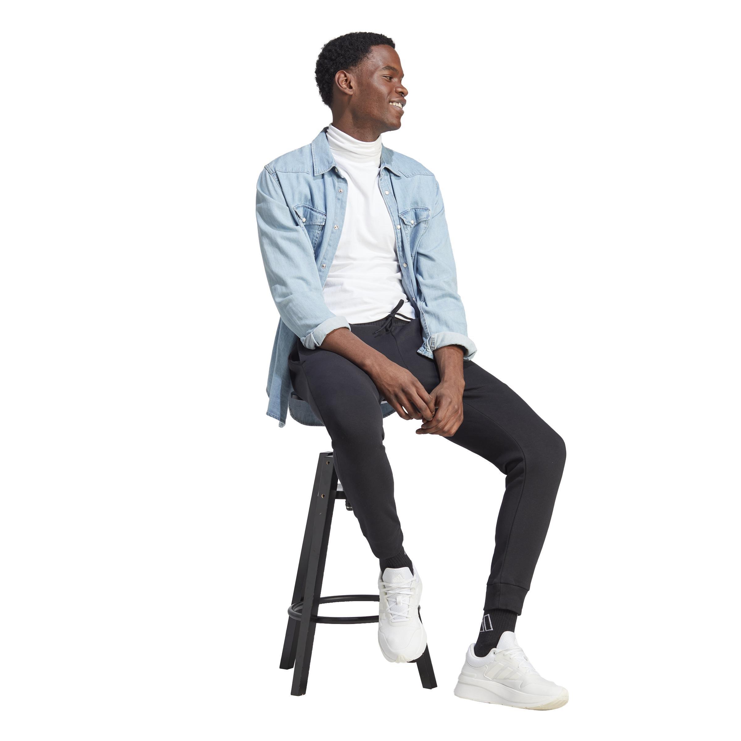 Essentials Fleece Tapered Cuff Big Logo Joggers, Black, A901_ONE, large image number 6