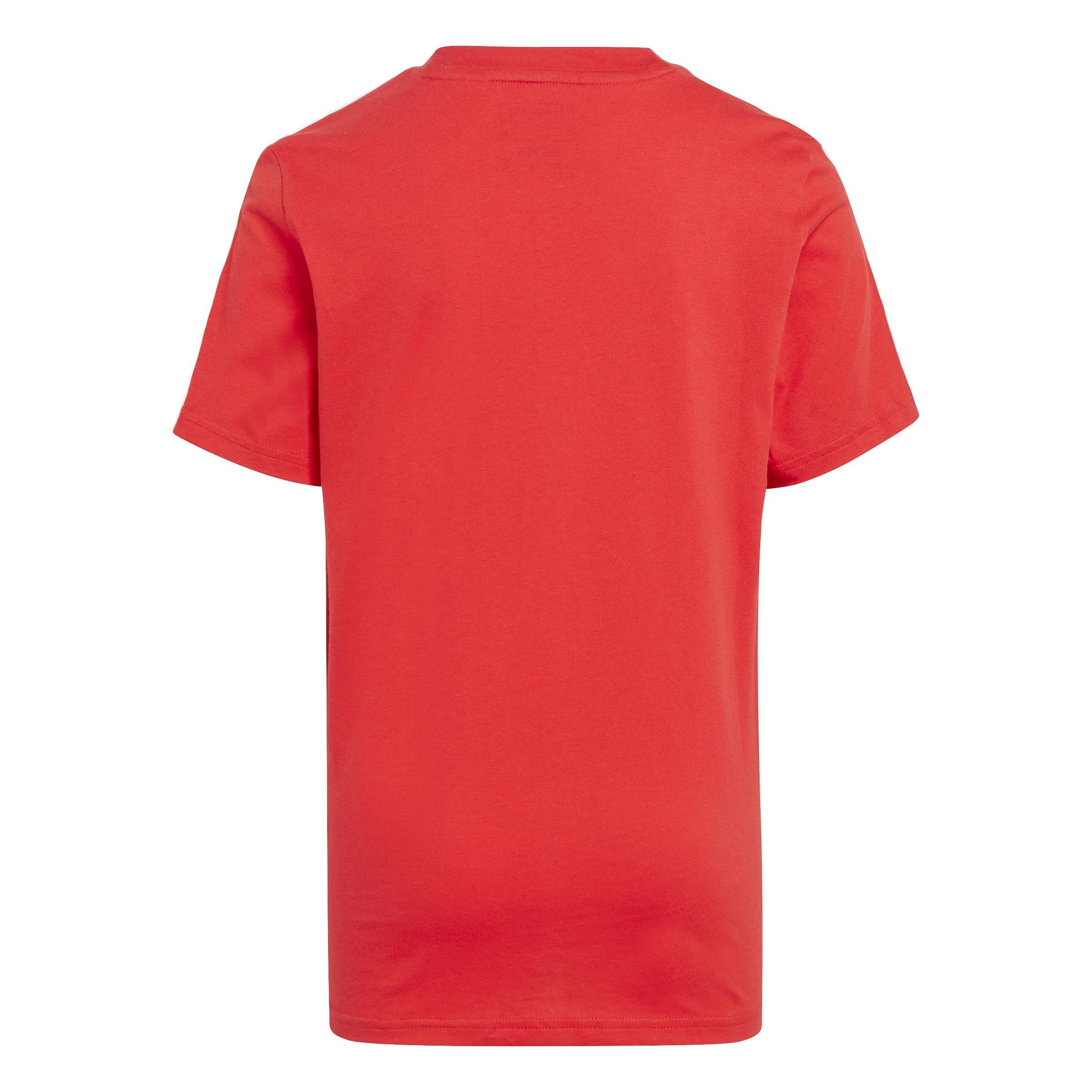 Unisex Kids Tiberio 3-Stripes Colorblock Cotton T-Shirt, Red, , large image number 3