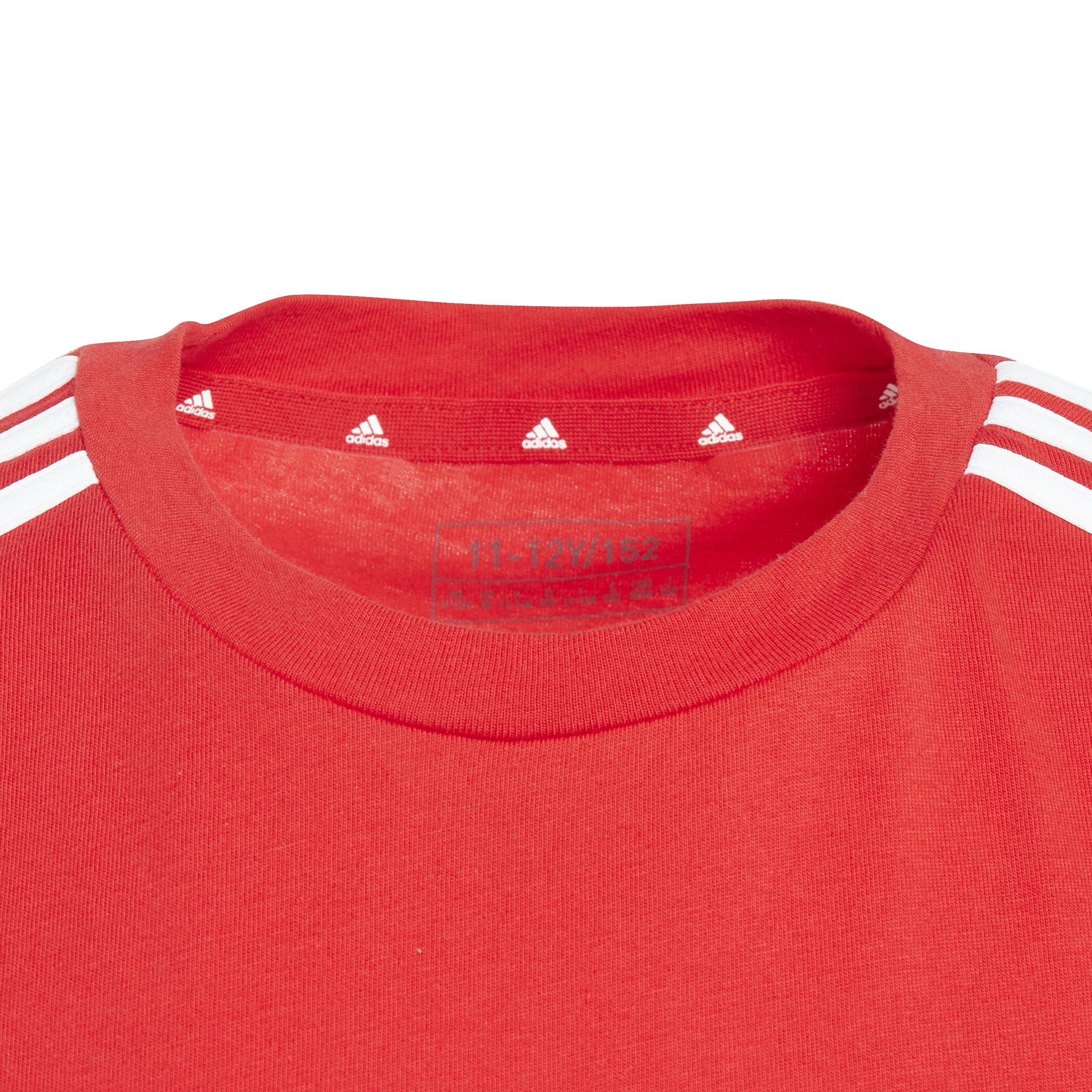 Unisex Kids Tiberio 3-Stripes Colorblock Cotton T-Shirt, Red, , large image number 4