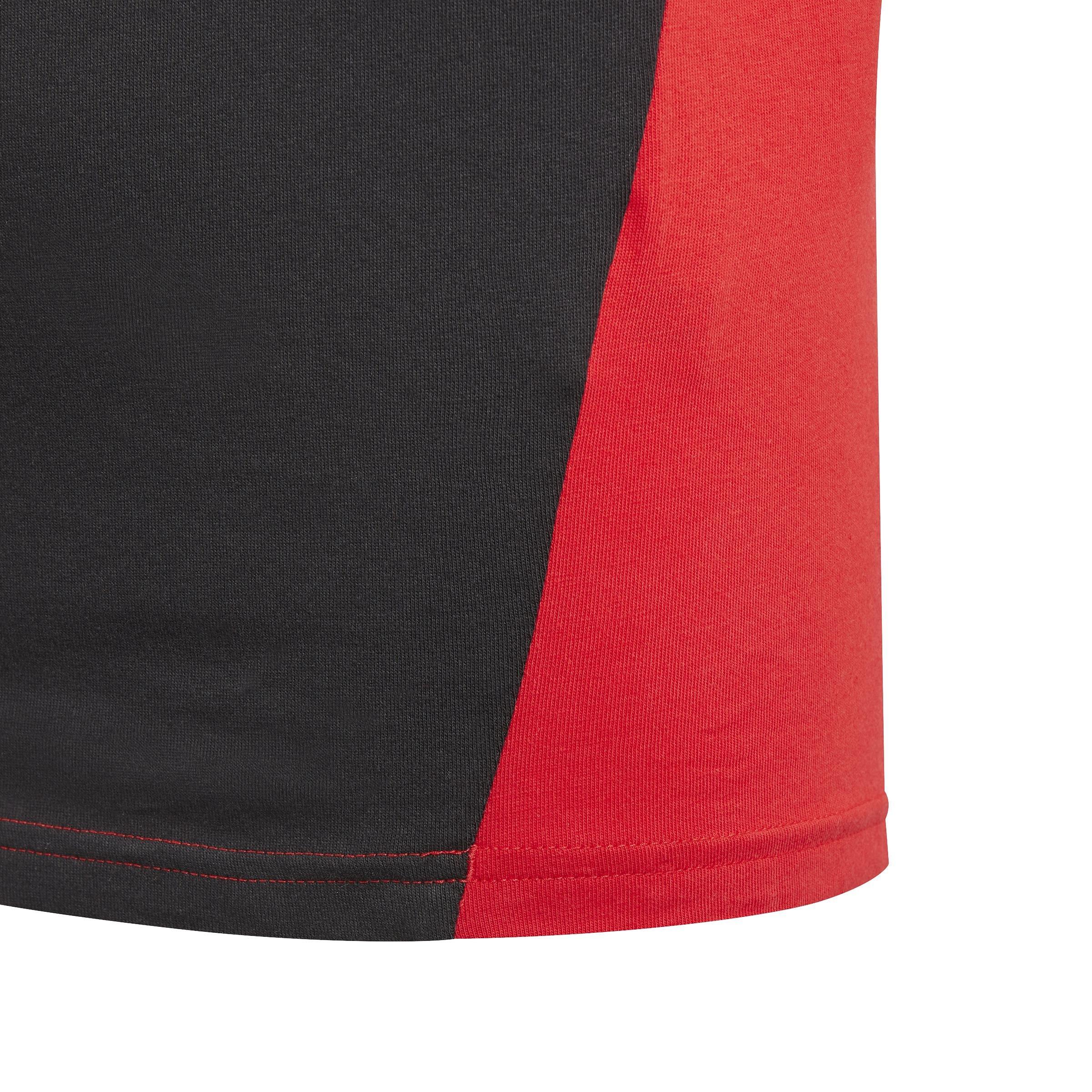 Unisex Kids Tiberio 3-Stripes Colorblock Cotton T-Shirt, Red, , large image number 6