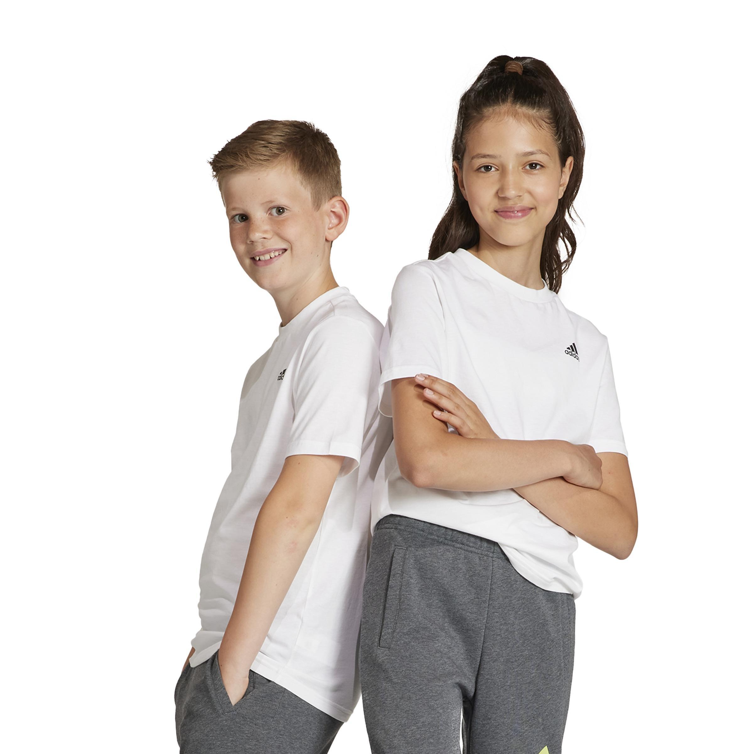 Unisex Kids Essentials Small Logo Cotton T-Shirt, White, , large image number 3