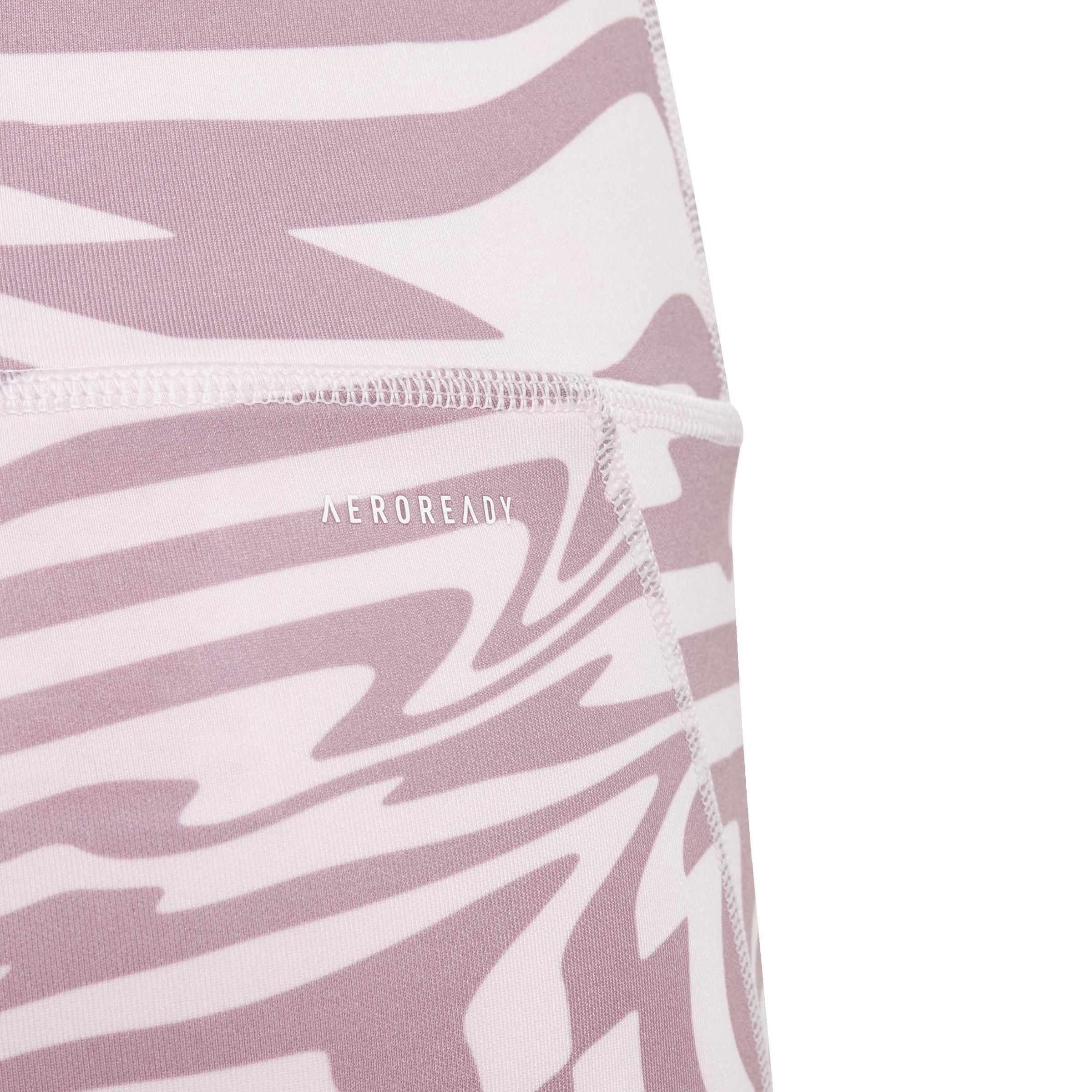 Kids Allover Print Optime 7/8 High-Rise Pocket Leggings, Pink, , large image number 3