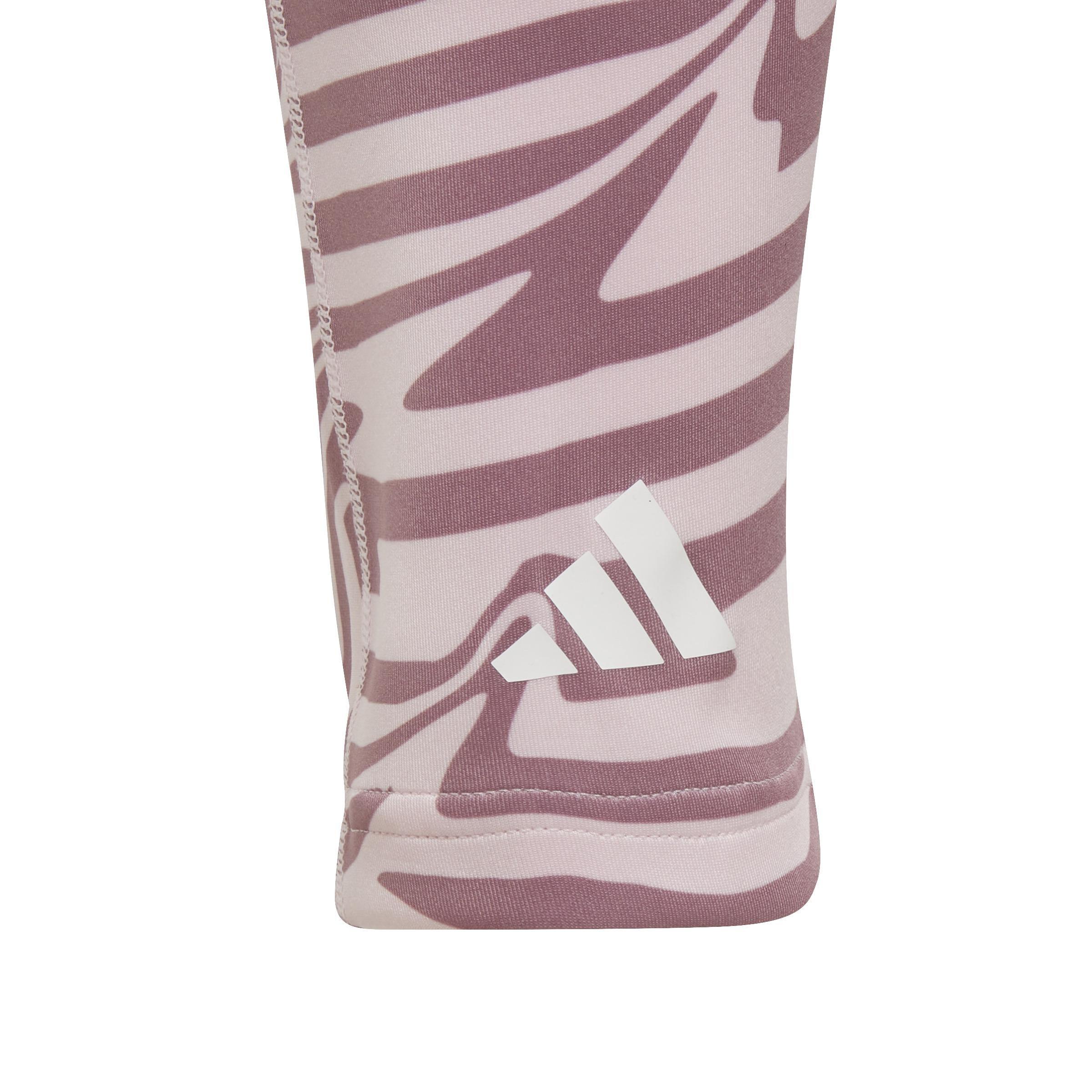 Kids Allover Print Optime 7/8 High-Rise Pocket Leggings, Pink, , large image number 4