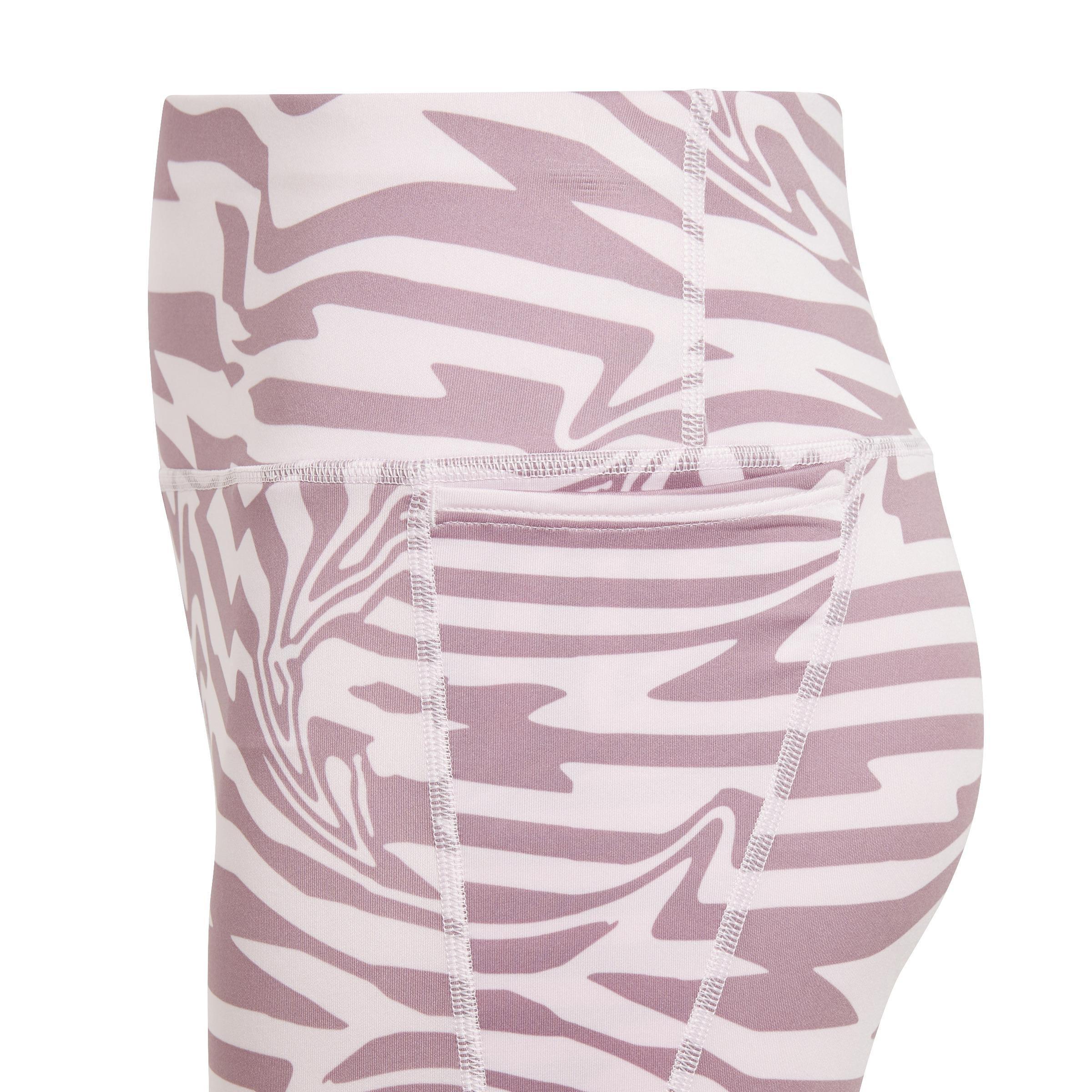 Kids Allover Print Optime 7/8 High-Rise Pocket Leggings, Pink, , large image number 5