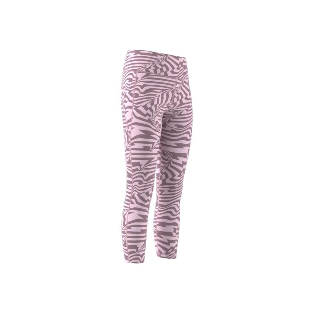 Kids Allover Print Optime 7/8 High-Rise Pocket Leggings, Pink, , large image number 6