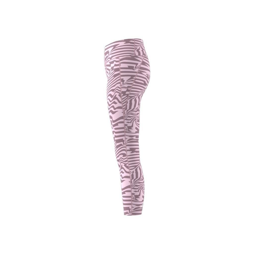 Kids Allover Print Optime 7/8 High-Rise Pocket Leggings, Pink, , large image number 7