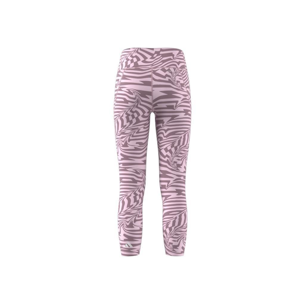 Kids Allover Print Optime 7/8 High-Rise Pocket Leggings, Pink, , large image number 10