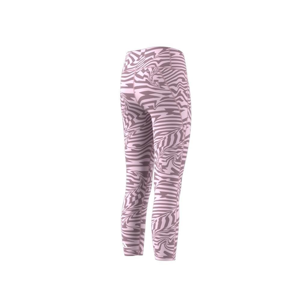 Kids Allover Print Optime 7/8 High-Rise Pocket Leggings, Pink, , large image number 11