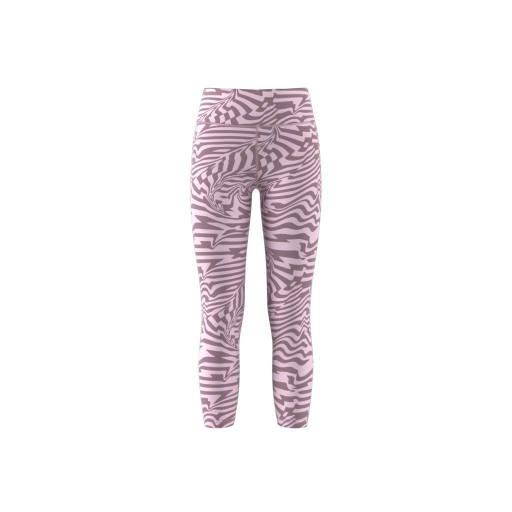 Kids Allover Print Optime 7/8 High-Rise Pocket Leggings, Pink, , large image number 12