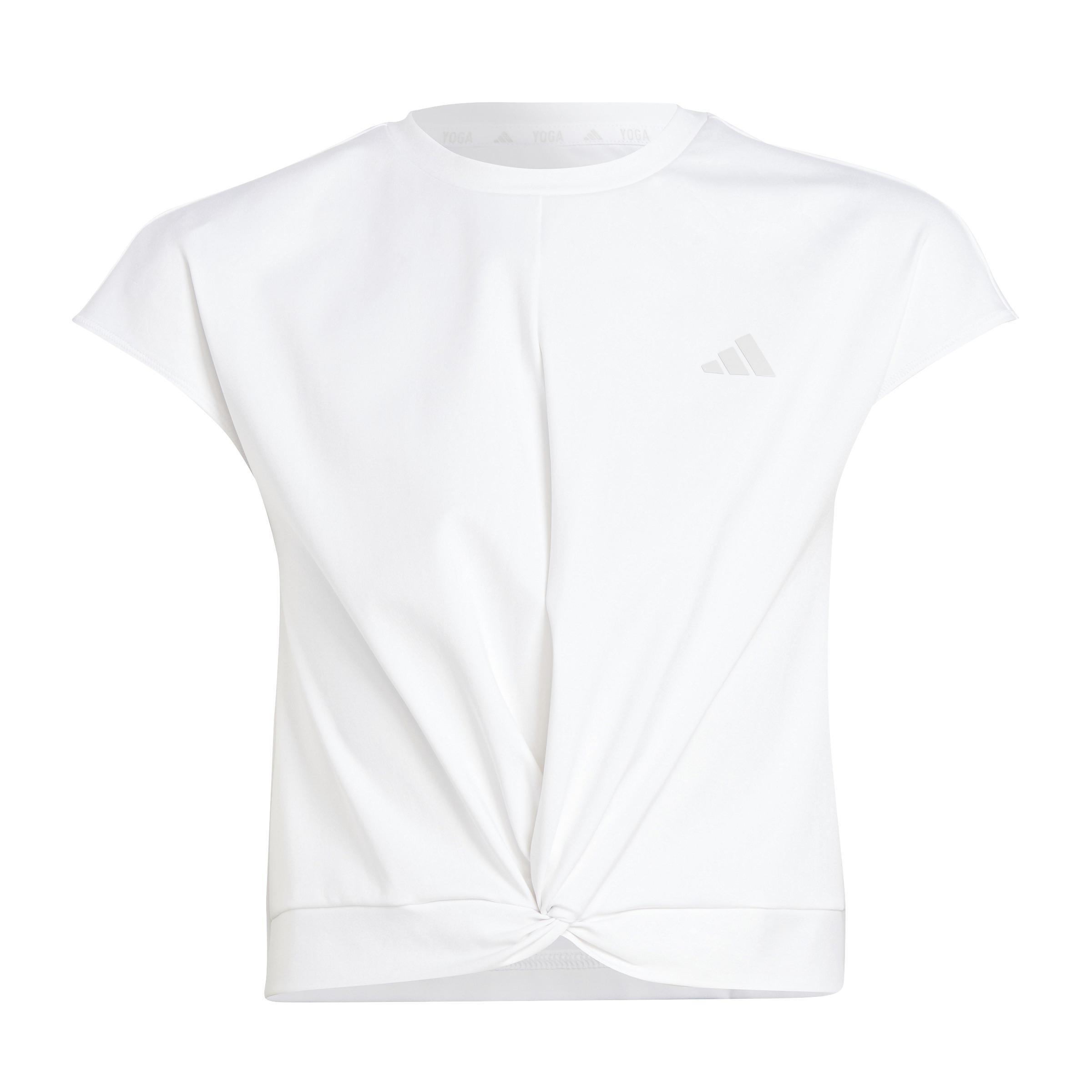 Kids Yoga Aeroready Crop Slim T-Shirt, White, A901_ONE, large image number 0