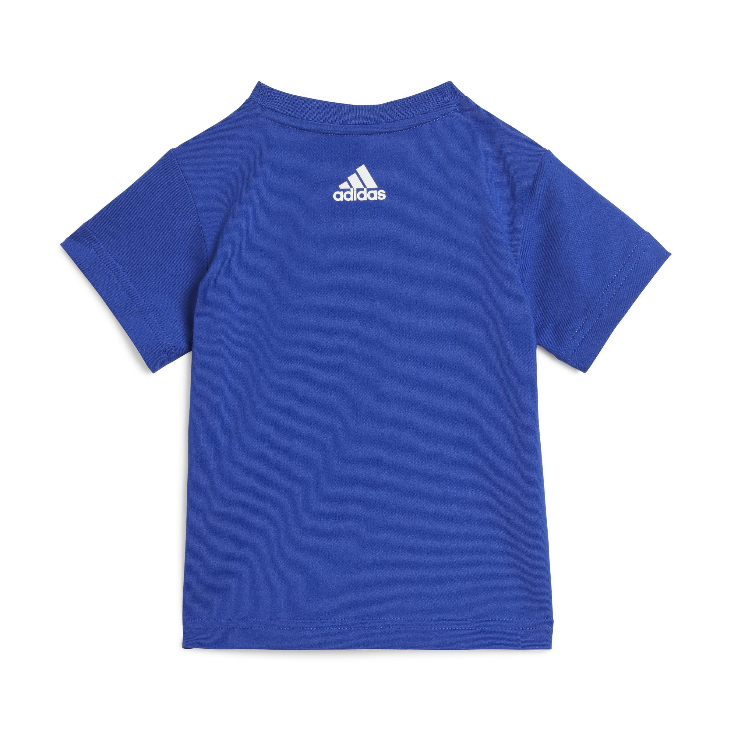 Unisex Kids Essentials Lineage Organic Cotton Tee and Shorts Set, Blue, , large image number 2