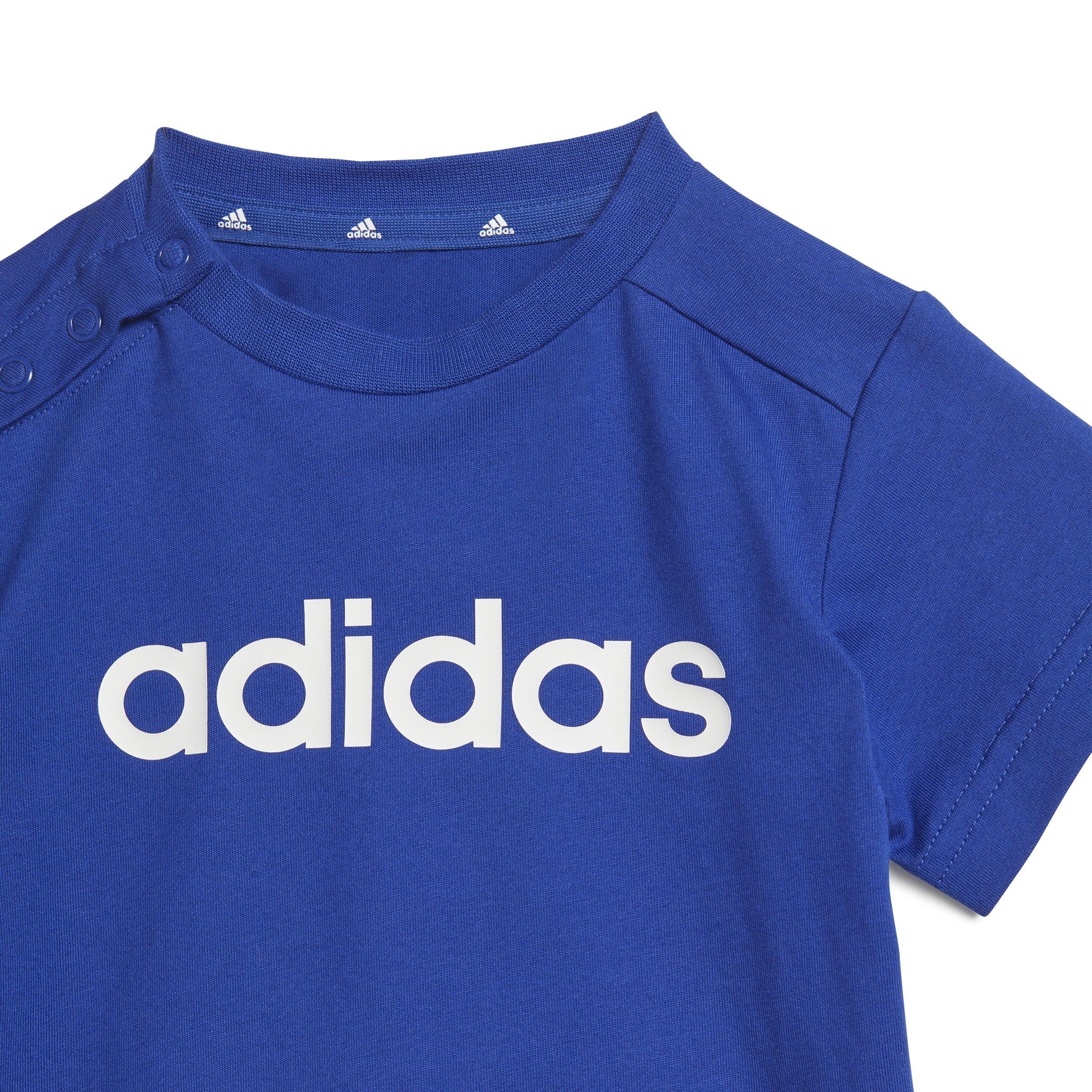 Unisex Kids Essentials Lineage Organic Cotton Tee and Shorts Set, Blue, , large image number 5