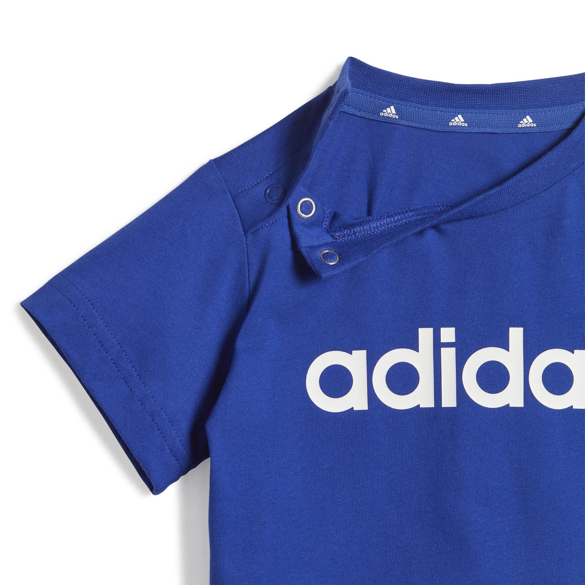Unisex Kids Essentials Lineage Organic Cotton Tee and Shorts Set, Blue, , large image number 6