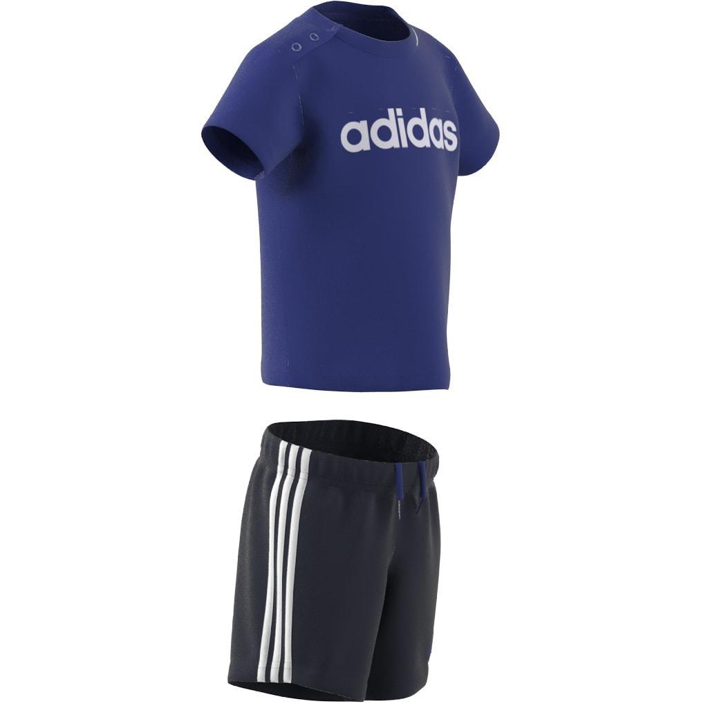 Unisex Kids Essentials Lineage Organic Cotton Tee and Shorts Set, Blue, , large image number 14