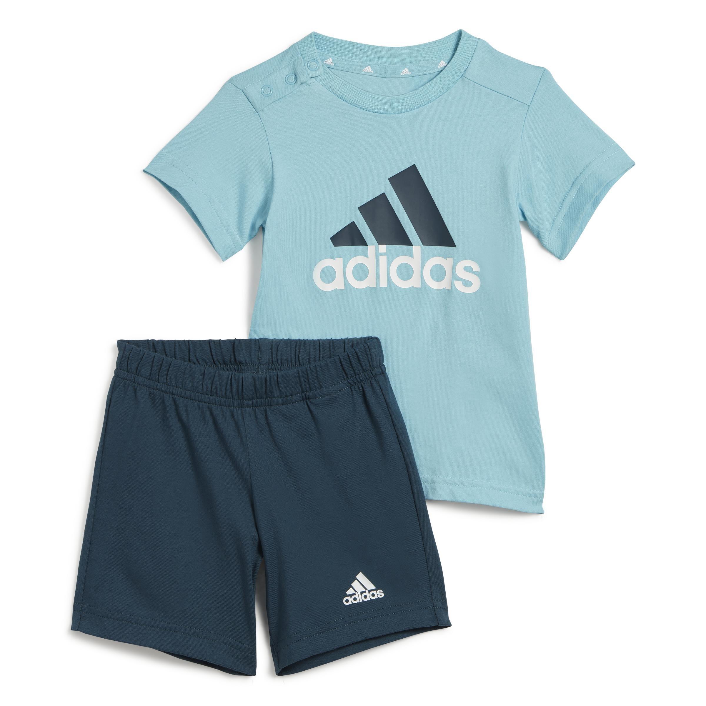 Unisex Kids Essentials Organic Cotton Tee and Shorts Set, Blue, A901_ONE, large image number 0
