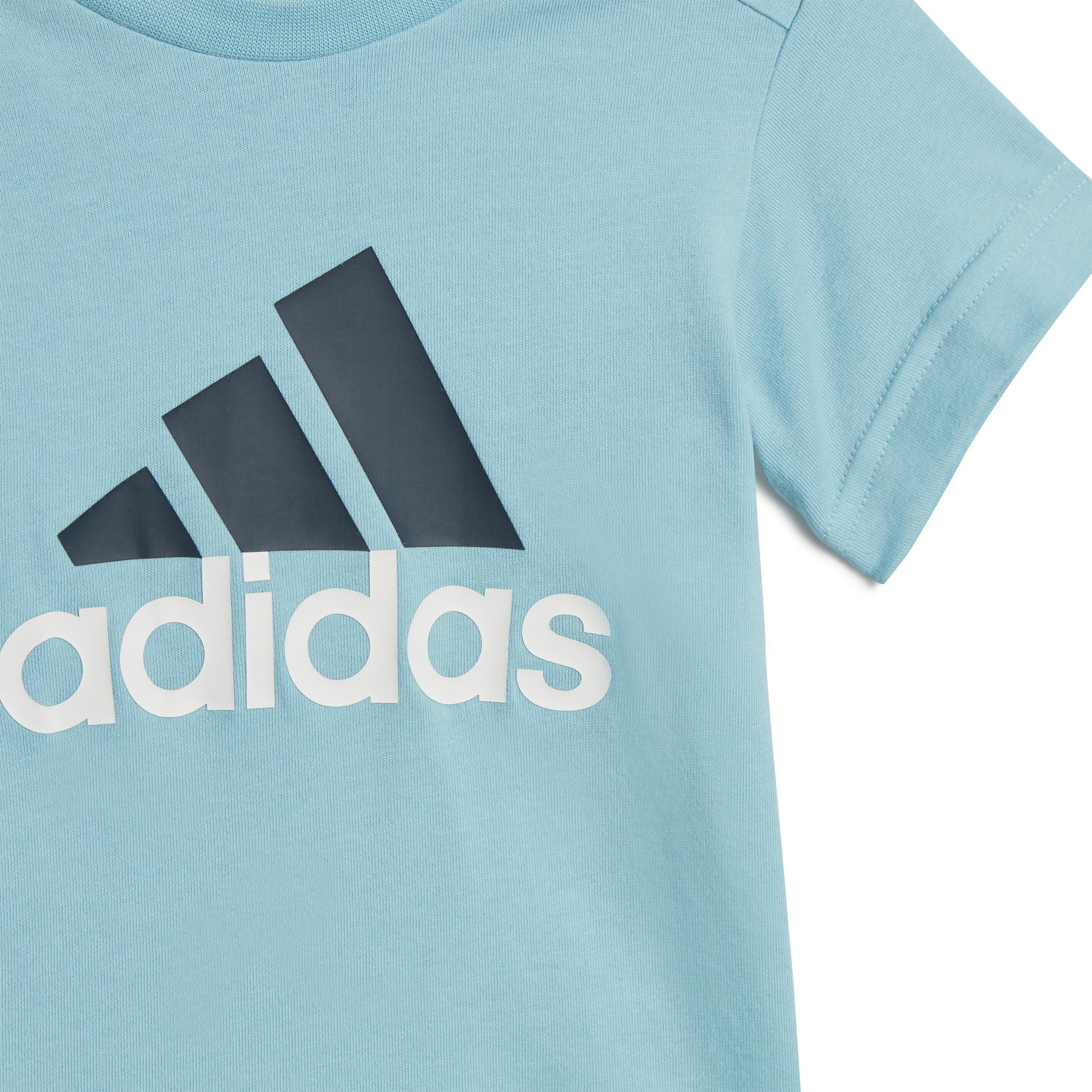 Unisex Kids Essentials Organic Cotton Tee and Shorts Set, Blue, A901_ONE, large image number 4