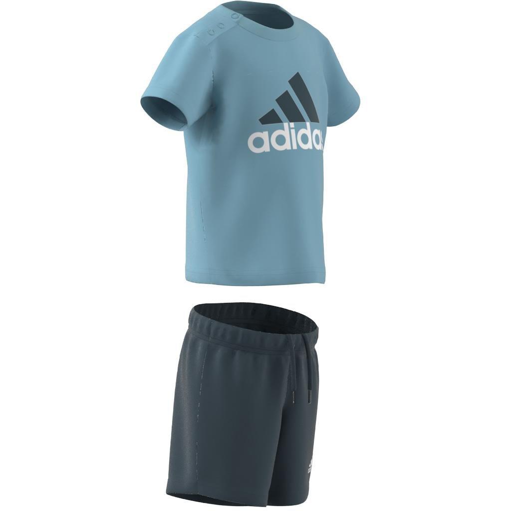 Unisex Kids Essentials Organic Cotton Tee and Shorts Set, Blue, A901_ONE, large image number 10