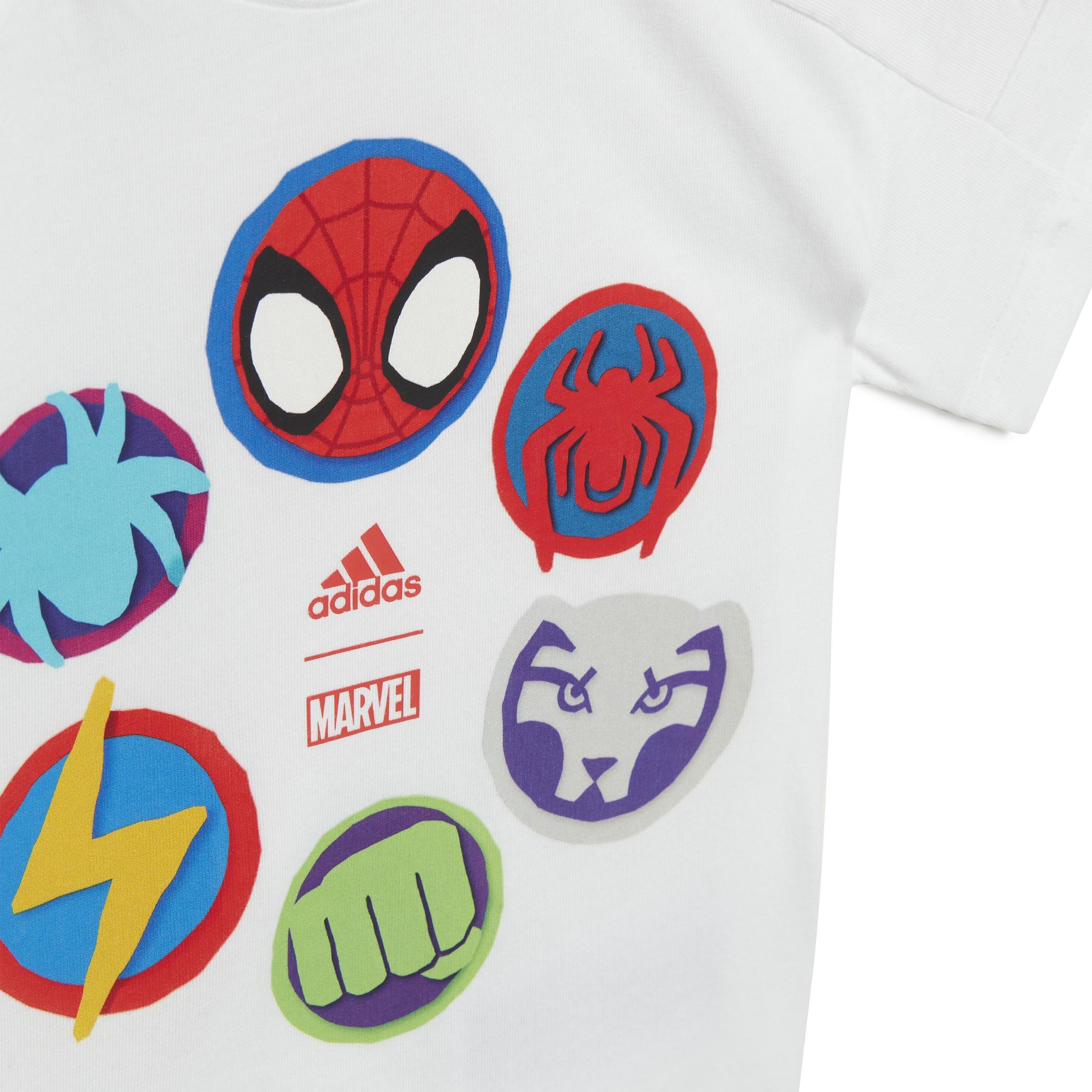 Unisex Kids Marvel Spider-Man Tee And Shorts Set, White, A901_ONE, large image number 5