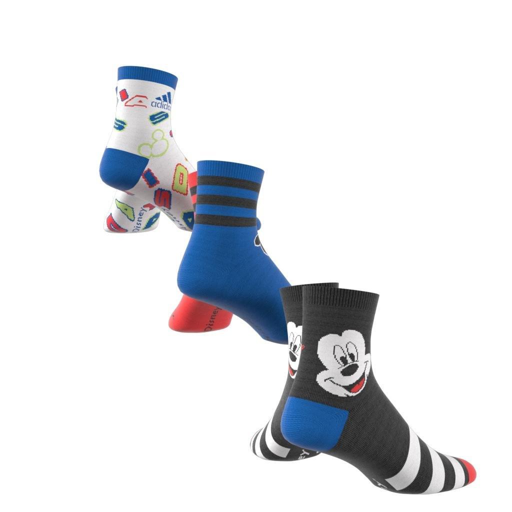 Unisex Kids Mickey Mouse Crew Socks 3 Pairs, Multicolour, , large image number 3