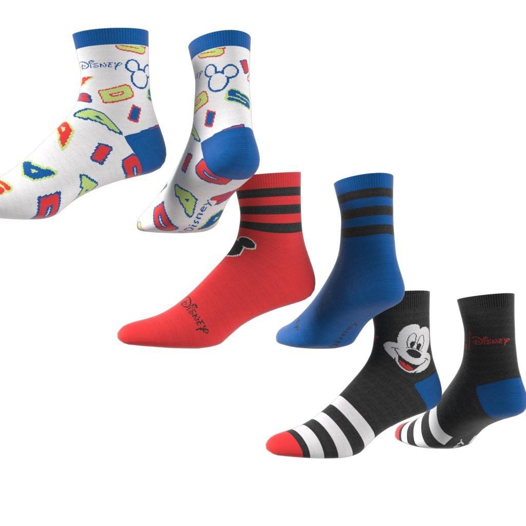 Unisex Mickey Mouse Crew Socks 3 Pairs, Black, A901_ONE, large image number 5