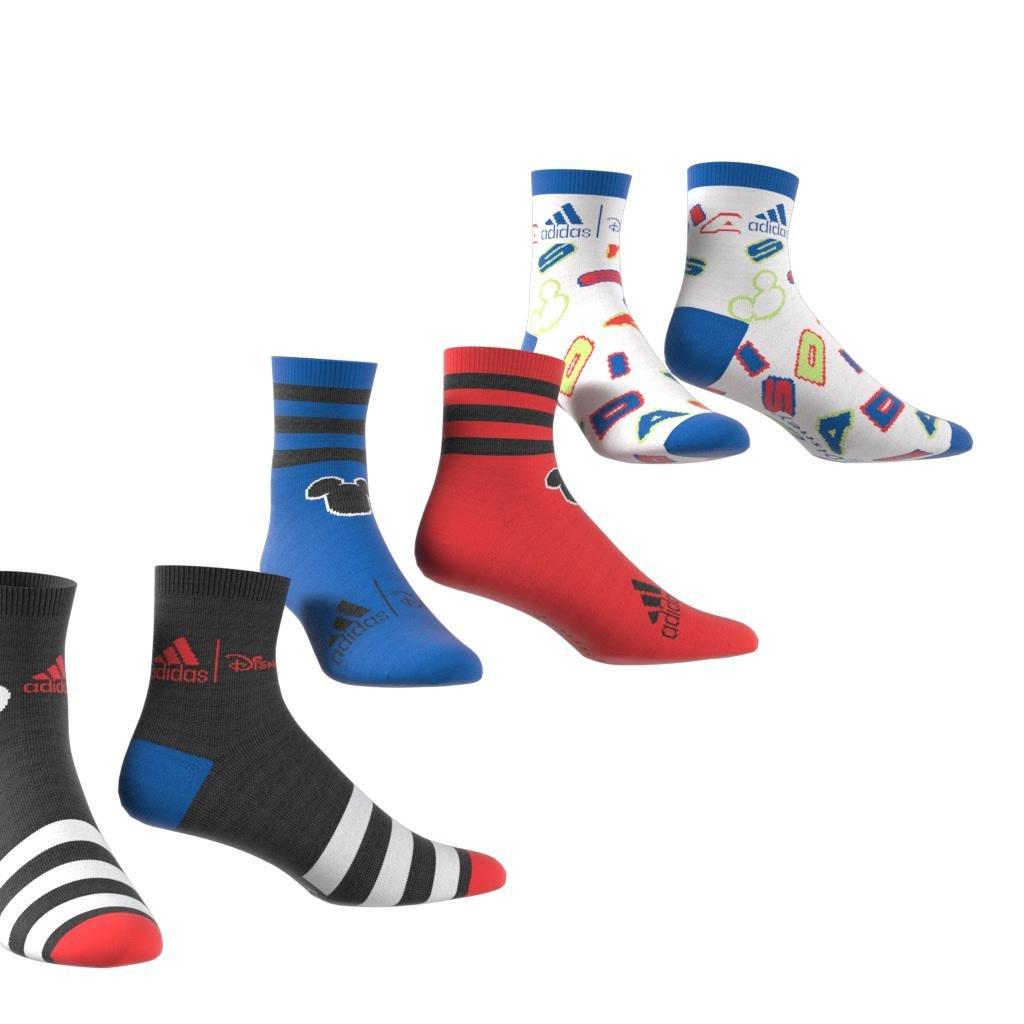 Unisex Kids Mickey Mouse Crew Socks 3 Pairs, Multicolour, , large image number 7